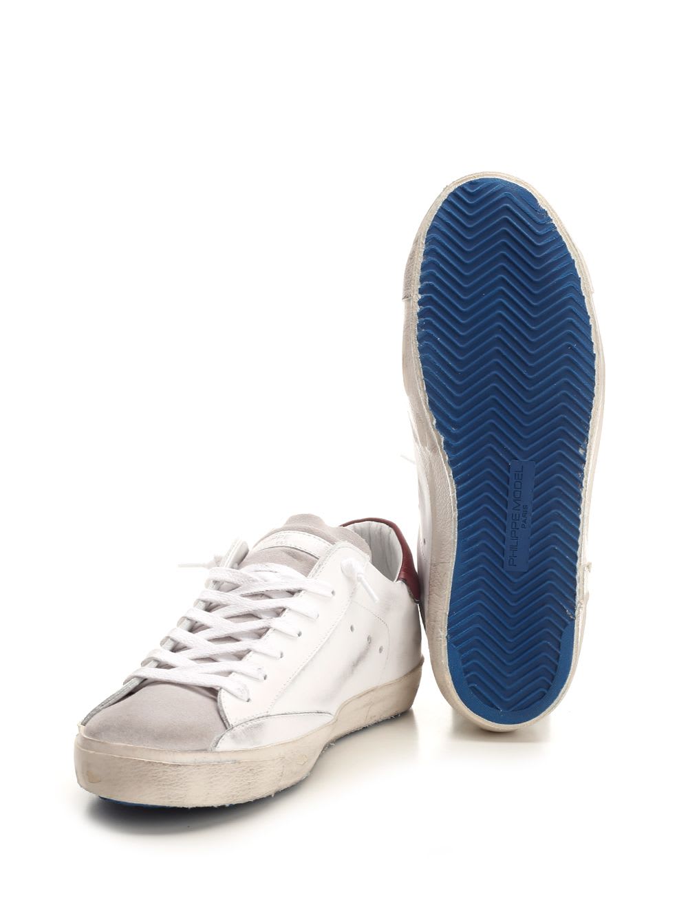 Shop Philippe Model Paris Sneakers In Bianco E Bordeaux