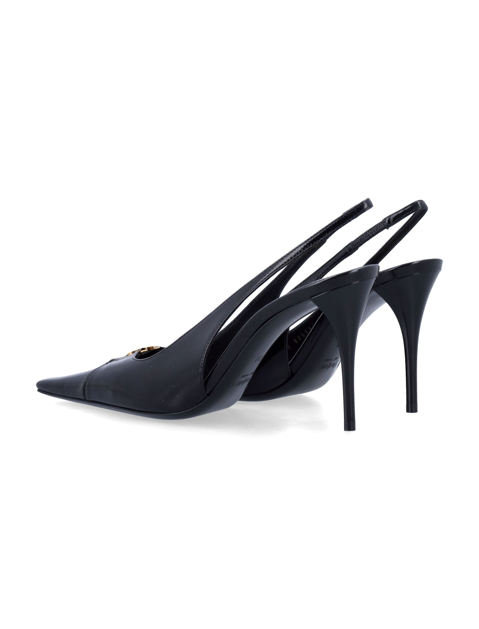 Saint Laurent Babylone Breteuil Leather Slingback Pumps In Black