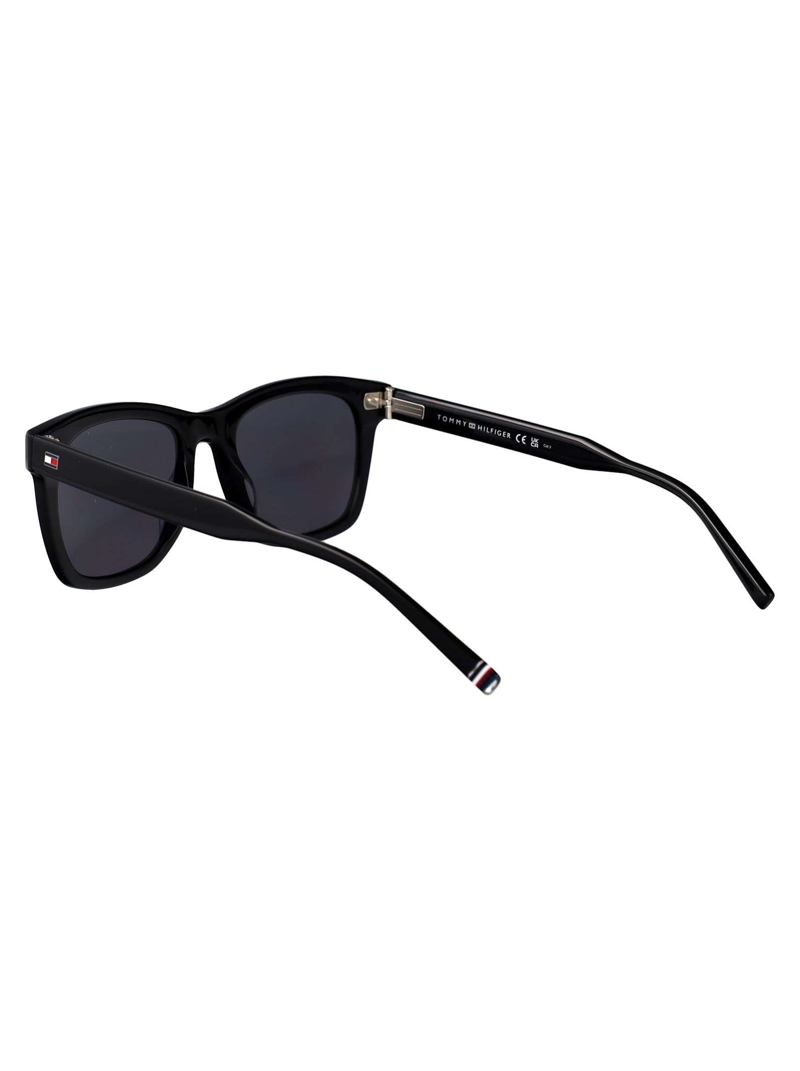 Tommy Hilfiger Black Acetate Sunglasses In Black