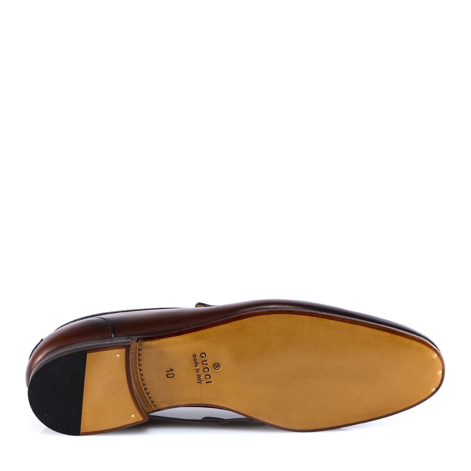 Gucci Jordan Horsebit-detail Leather Loafers In Brown