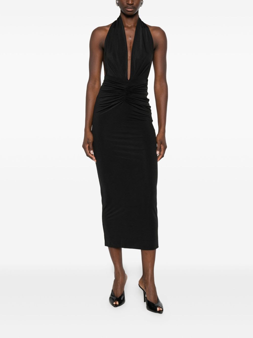 The Andamane Halterneck Dress In Black