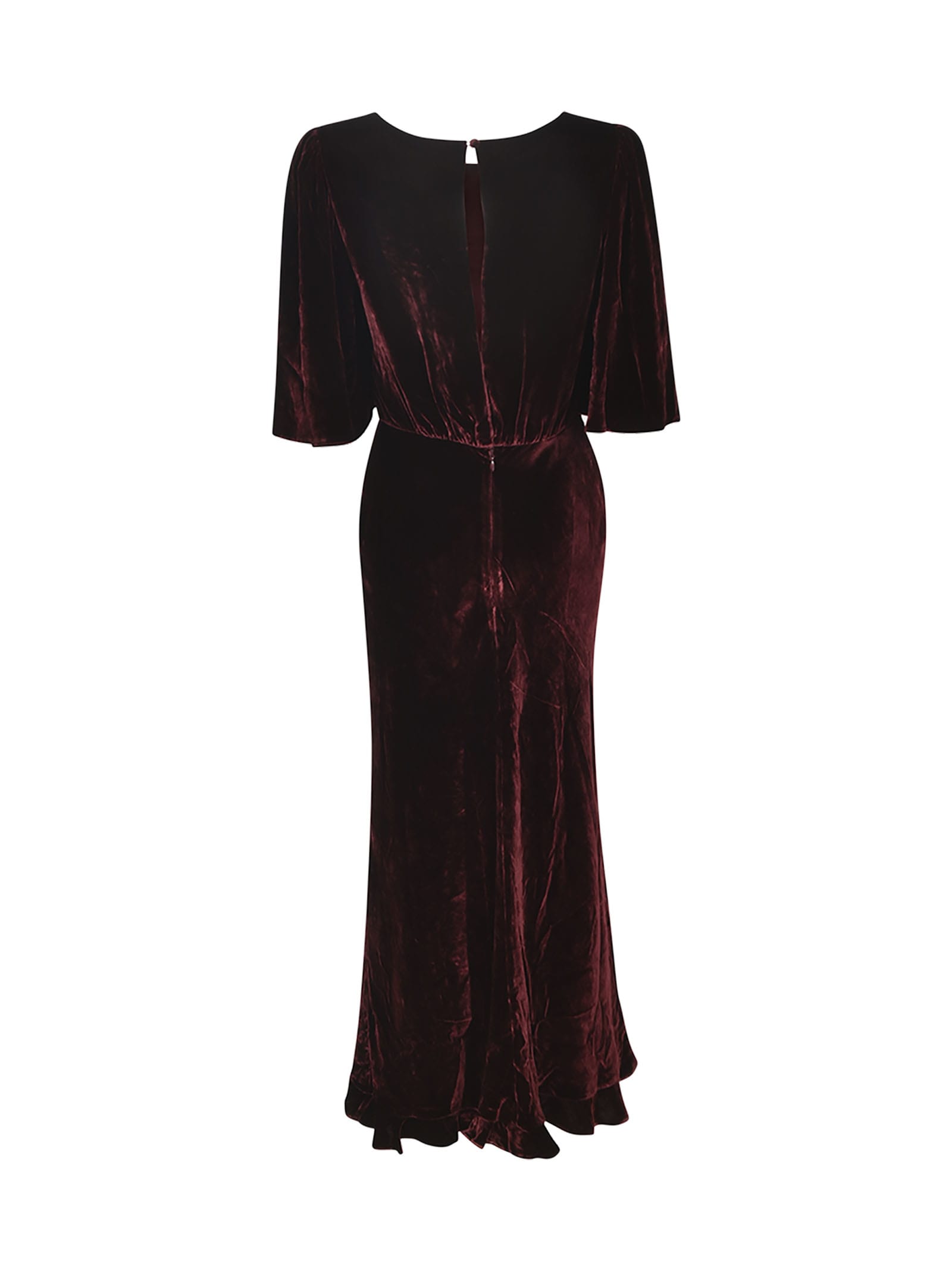 SALONI LONG-LENGTH VELVET DRESS 