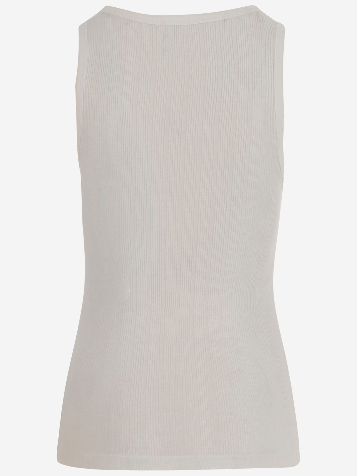 Patou Cotton Blend Knit Top With Logo