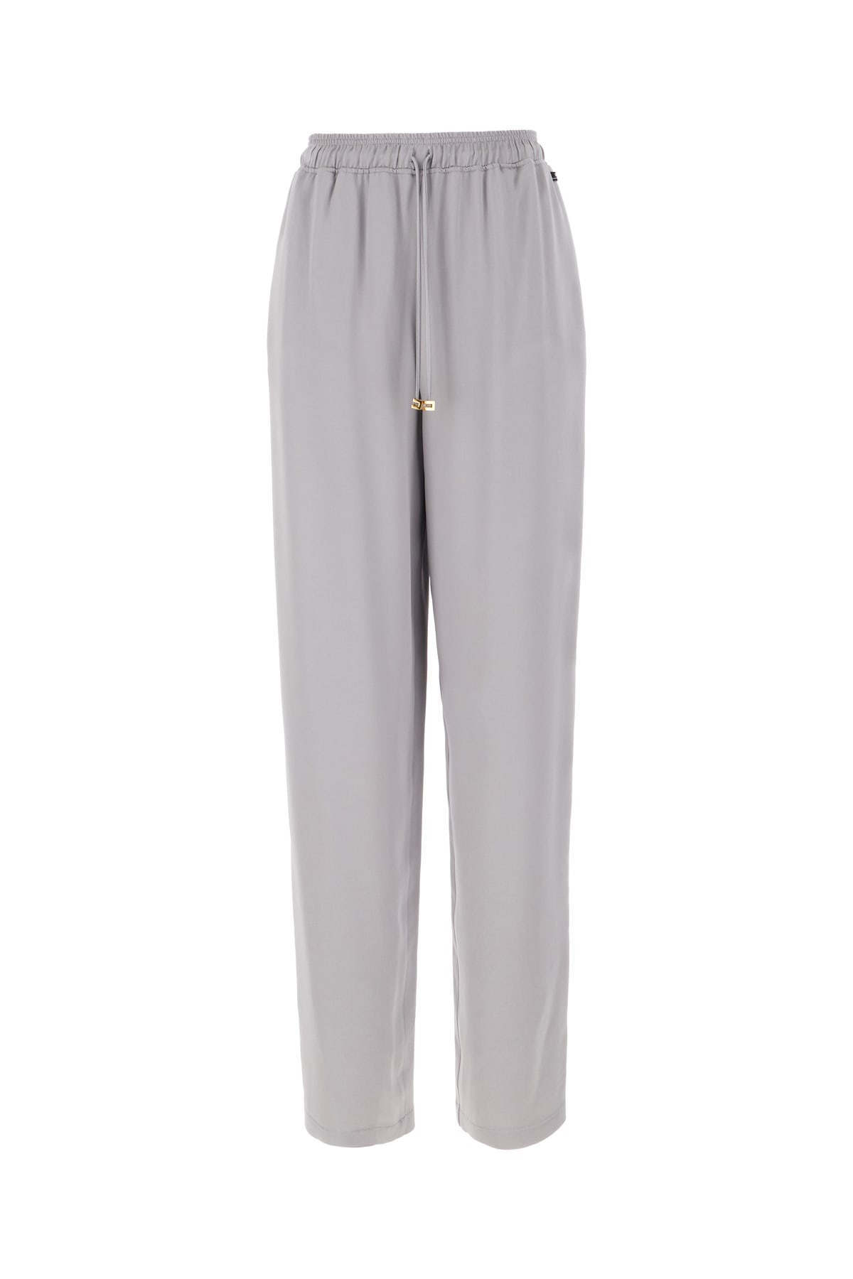 Elisabetta Franchi Grey Acetate Blend Pants In Gray