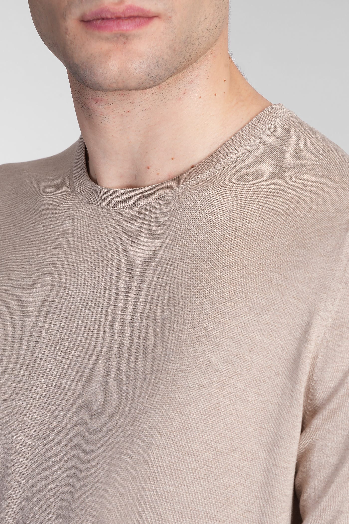 Shop Tagliatore Josh T-shirt In Taupe Silk