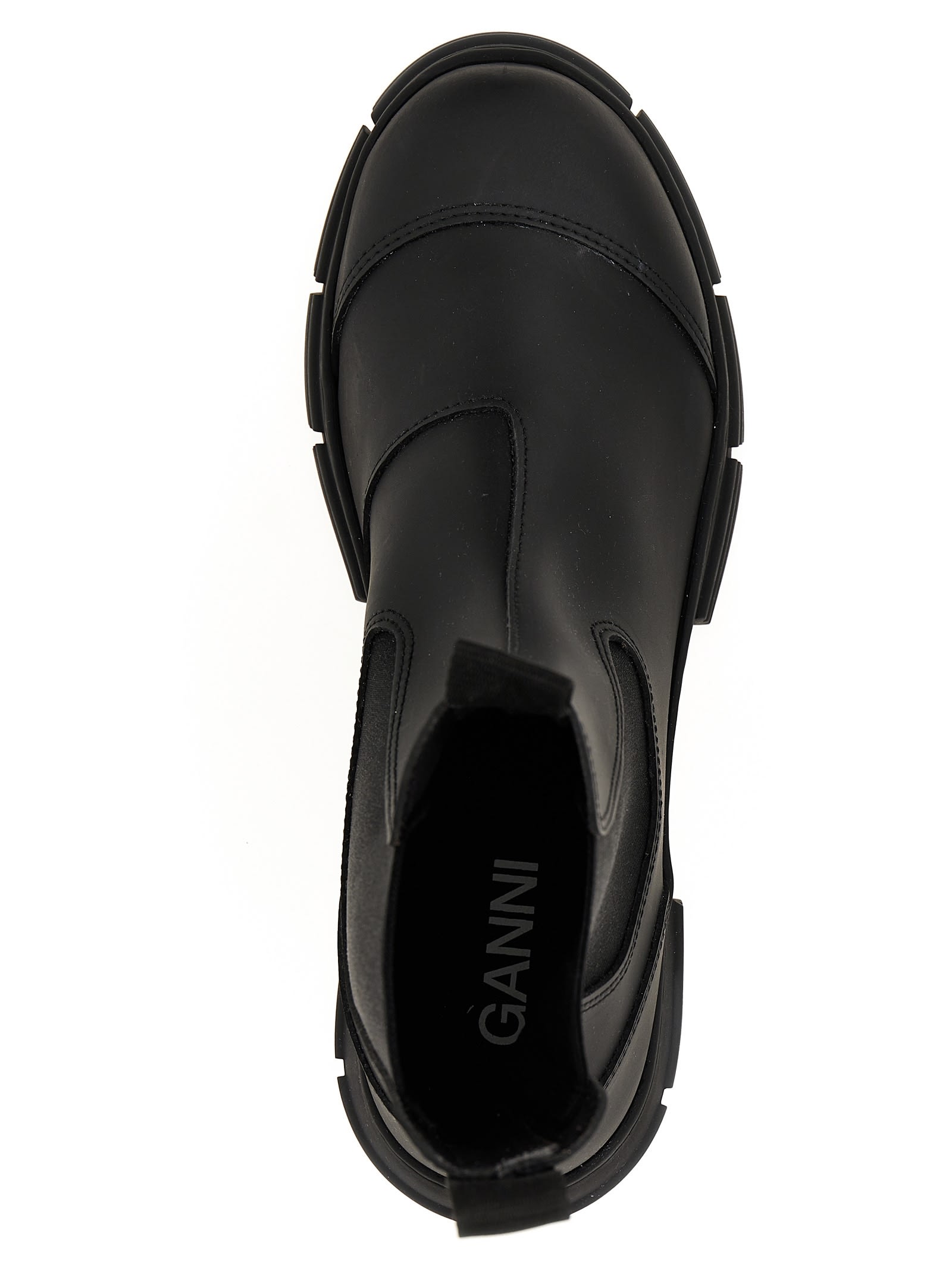 Shop Ganni Rubber City Ankle Boots In Black