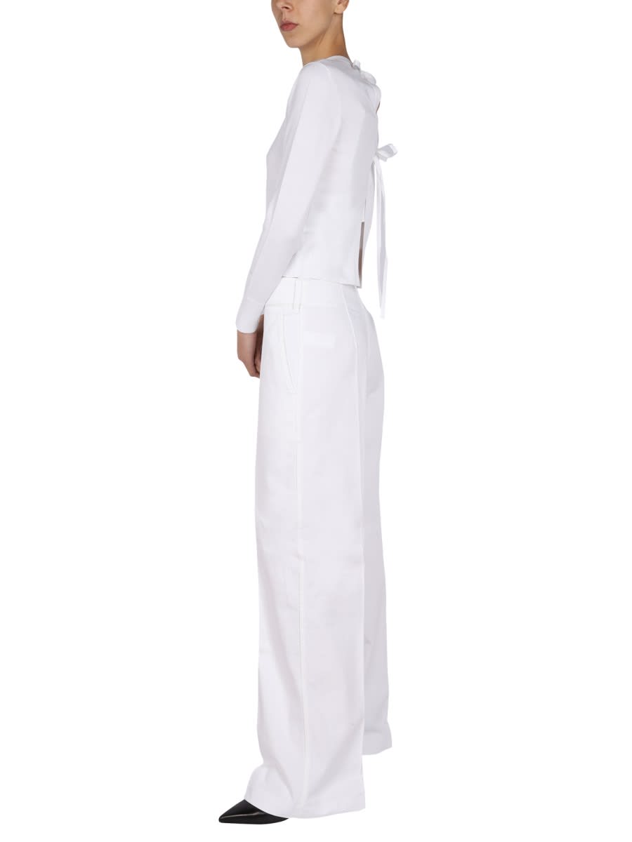 Shop Patou Bow Jersey In White