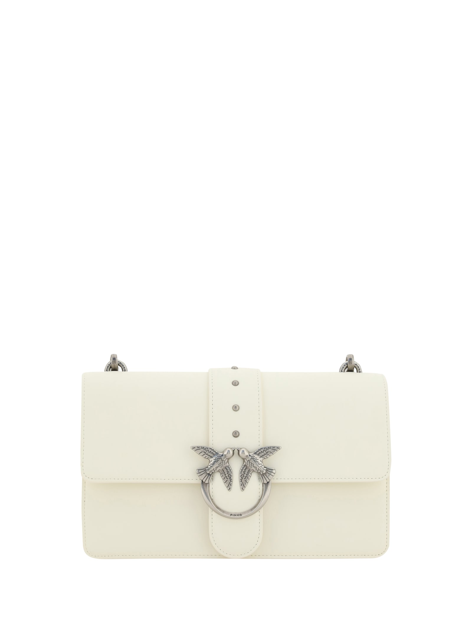Pinko Love One Classic Shoulder Bag In White