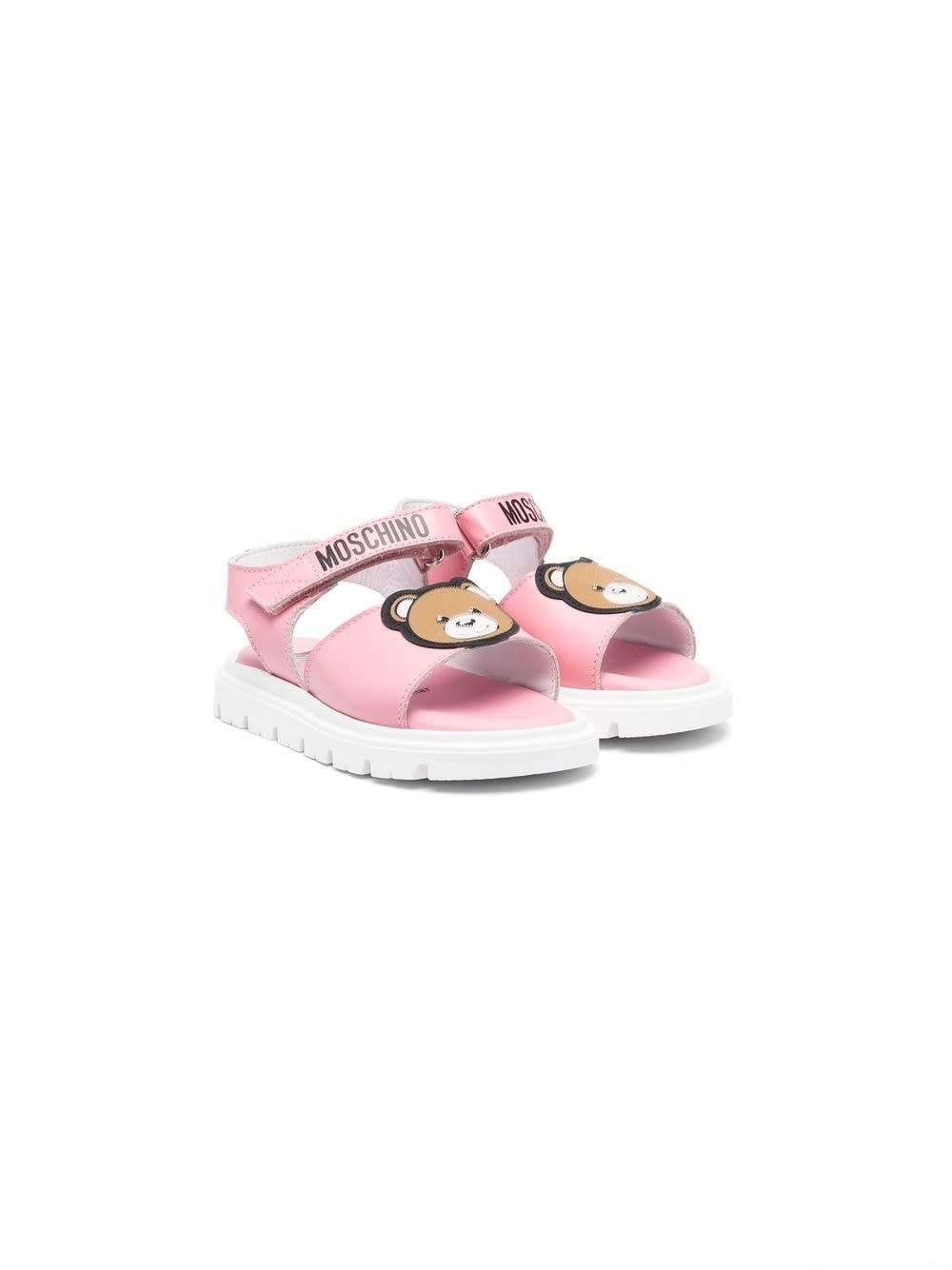 MOSCHINO TEDDY BEAR SANDALS WITH APPLICATION