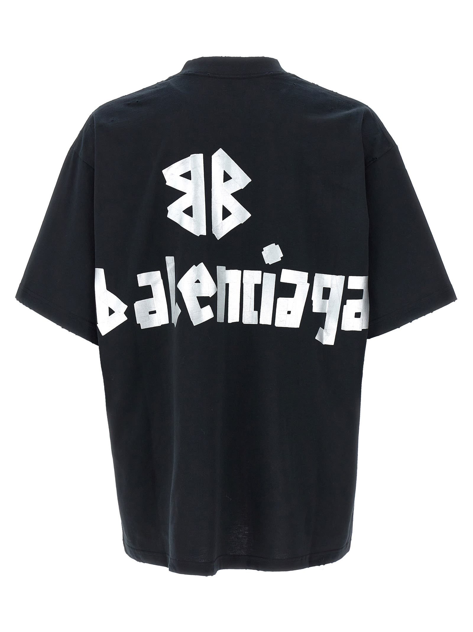 Shop Balenciaga New Tape Type T-shirt In Faded Black