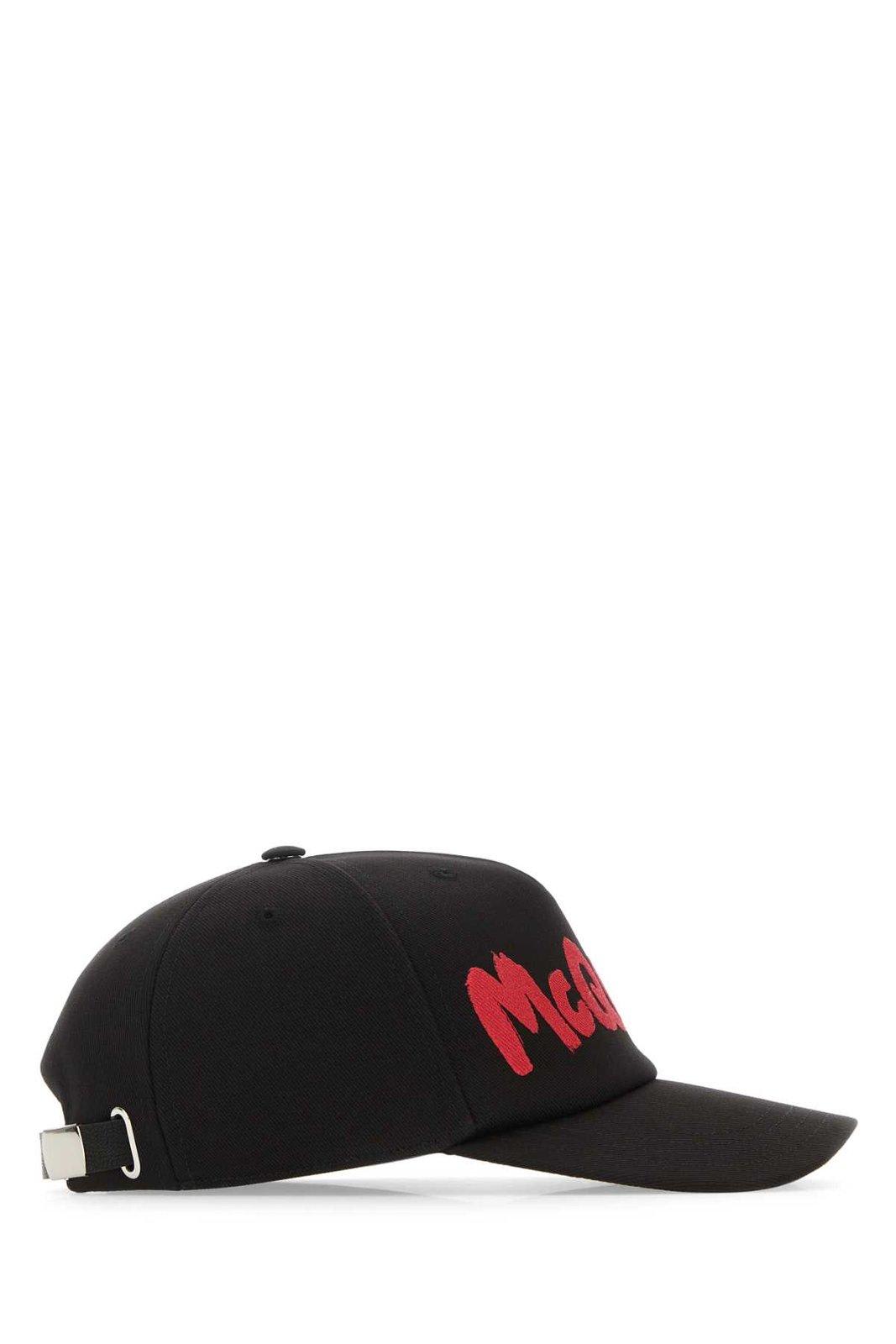 Alexander Mcqueen Men's Hat New Graffiti In Blackred