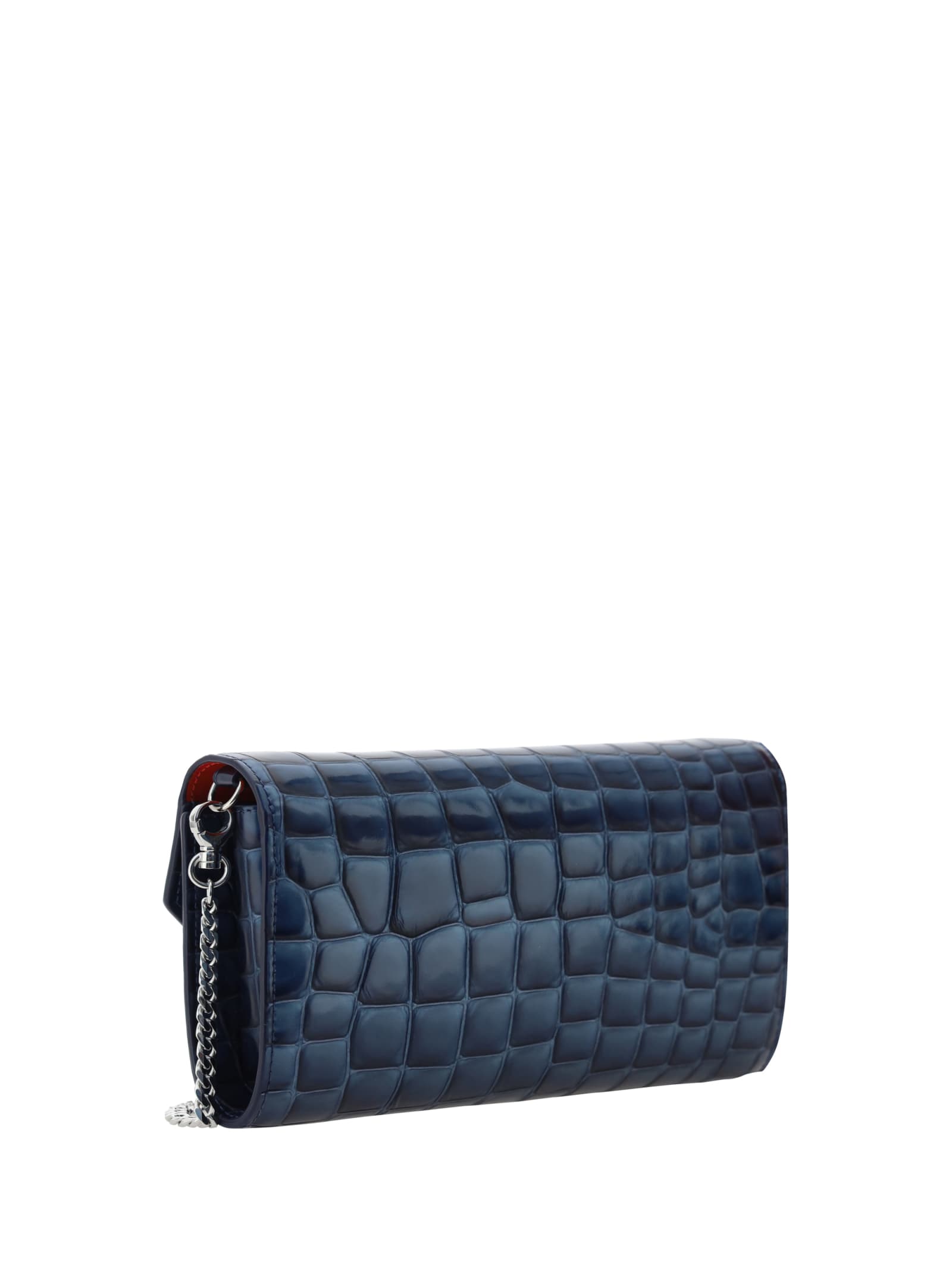 Shop Christian Louboutin Loubi54 Wallet In Denim/denim