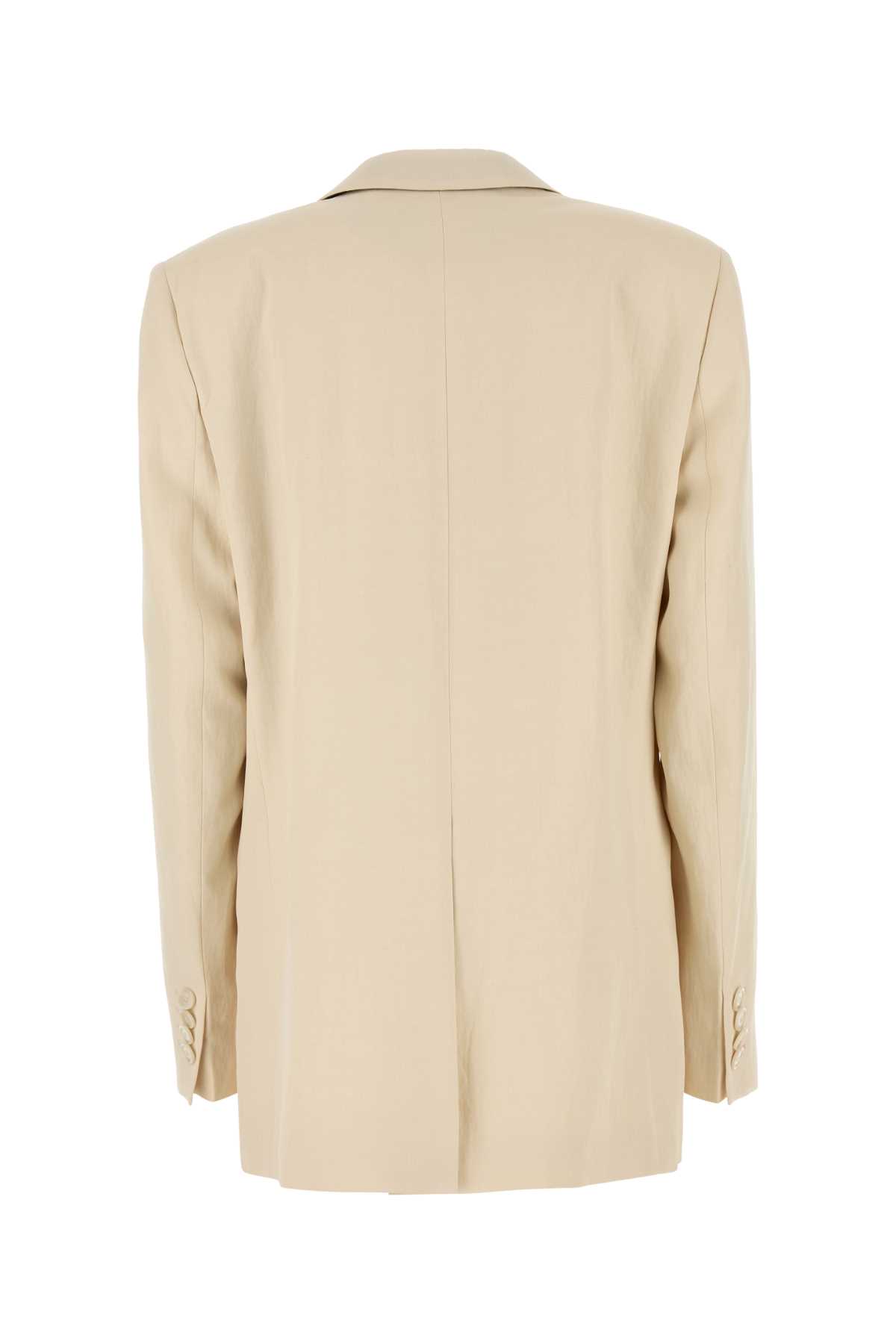 Stella Mccartney Viscose Blend Blazer With Buttoned Cuffs In Buttermilk