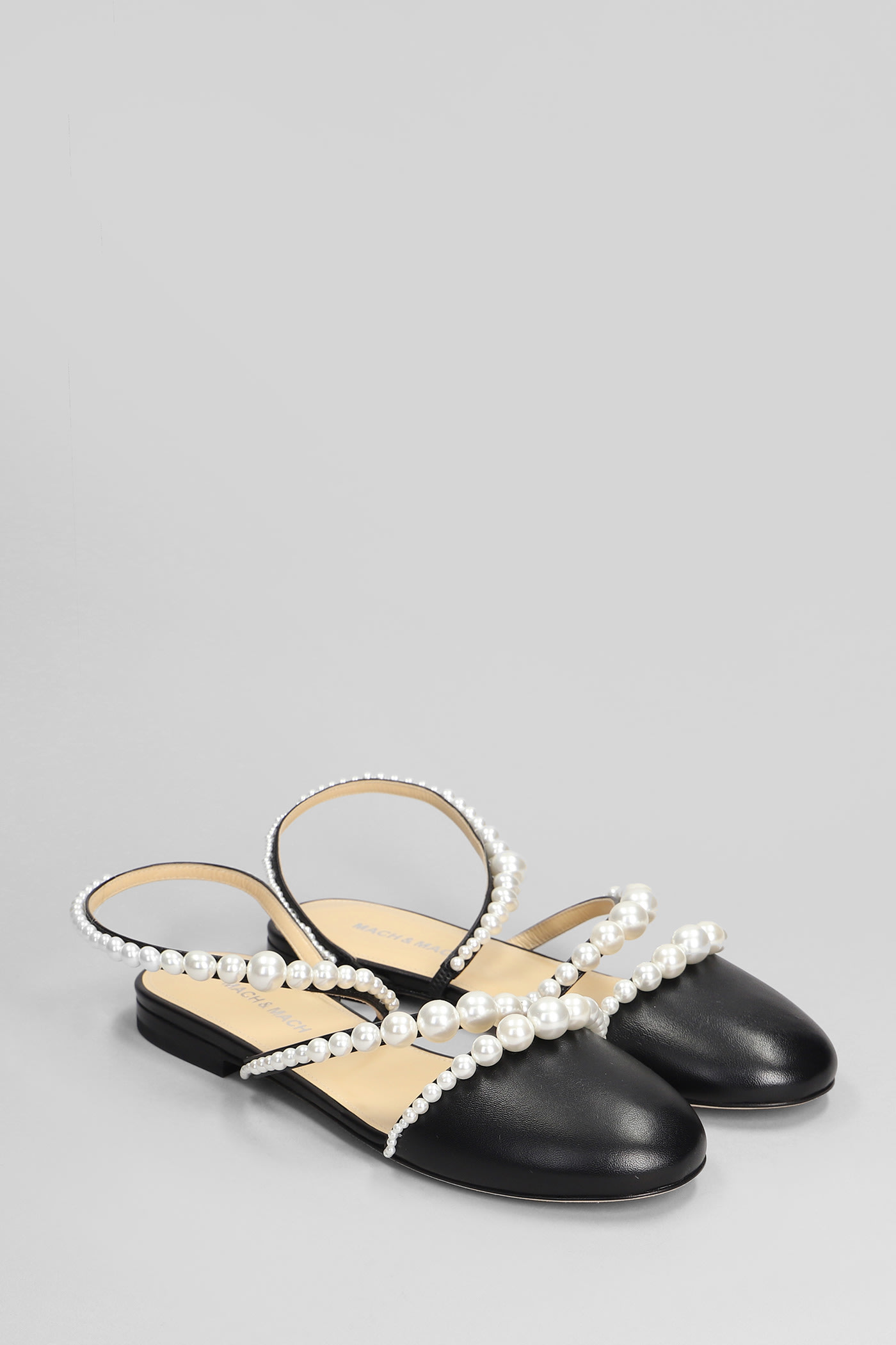 Shop Mach &amp; Mach Ballet Flats In Black Leather