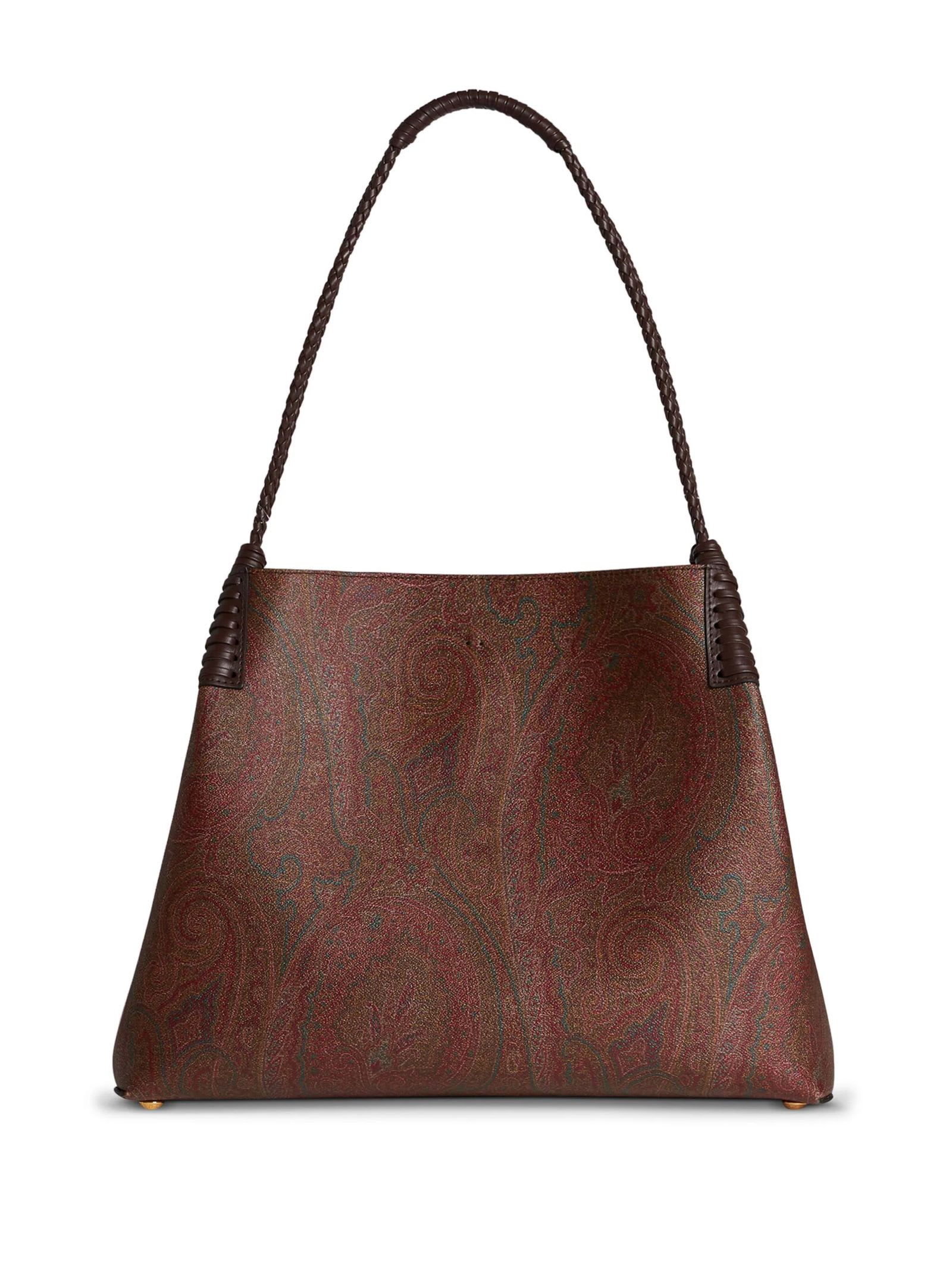 Shop Etro Brown Medium Paisley Libra Tote Bag