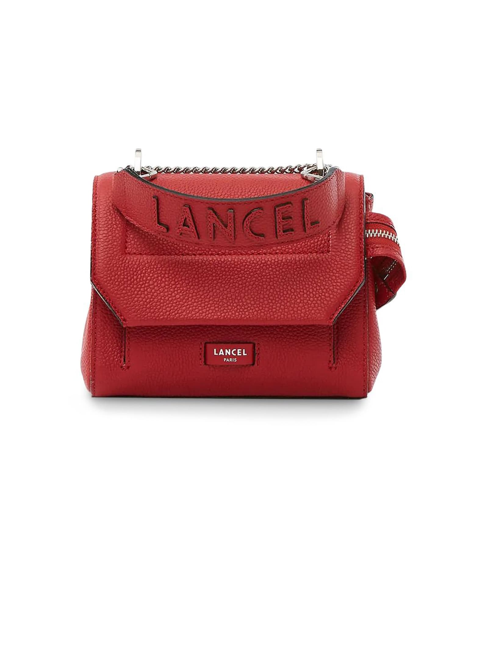 Lancel Red Leather Shoulder Bag