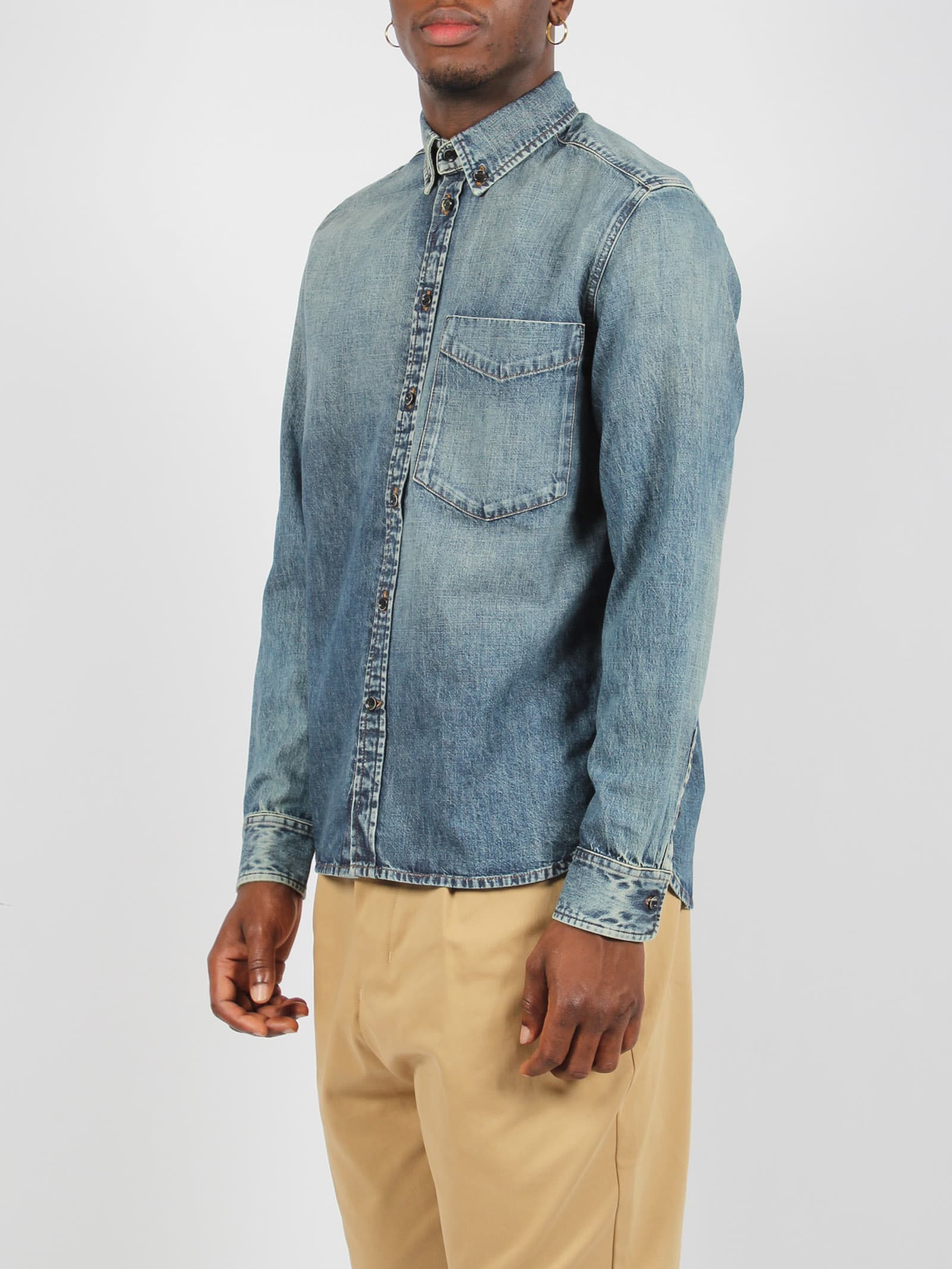 Shop Nine In The Morning Sebastian Shirt In Blue