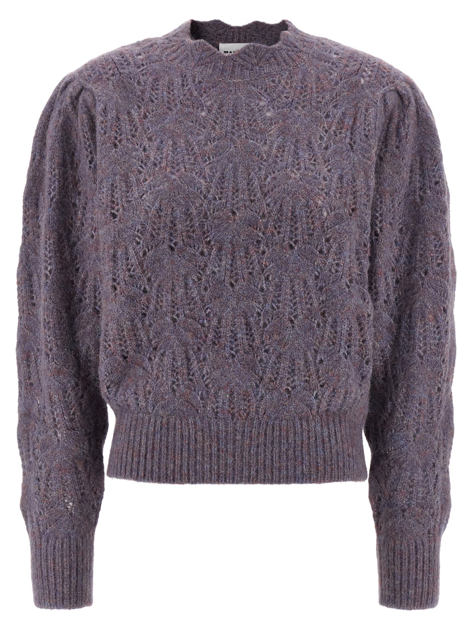 Isabel Marant Étoile Blue-violet Openwork Alpaca-blend Sweater In Purple