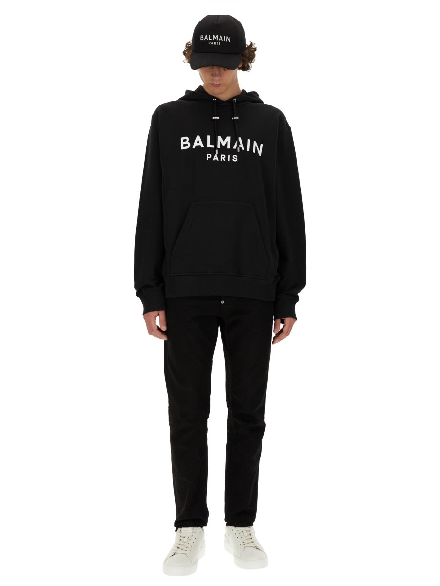 Shop Balmain Sweatshirt With Logo In Black