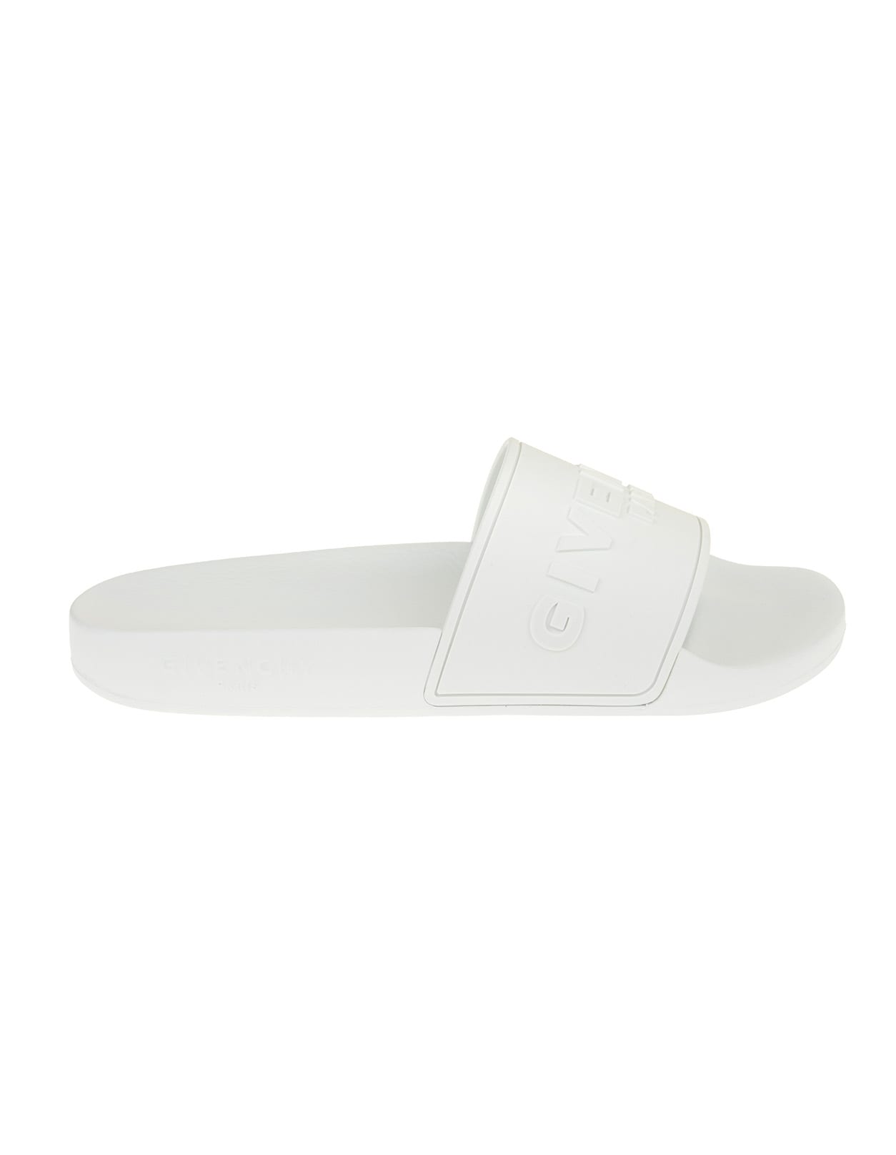 Givenchy Woman White Slippers With Embossed Logo