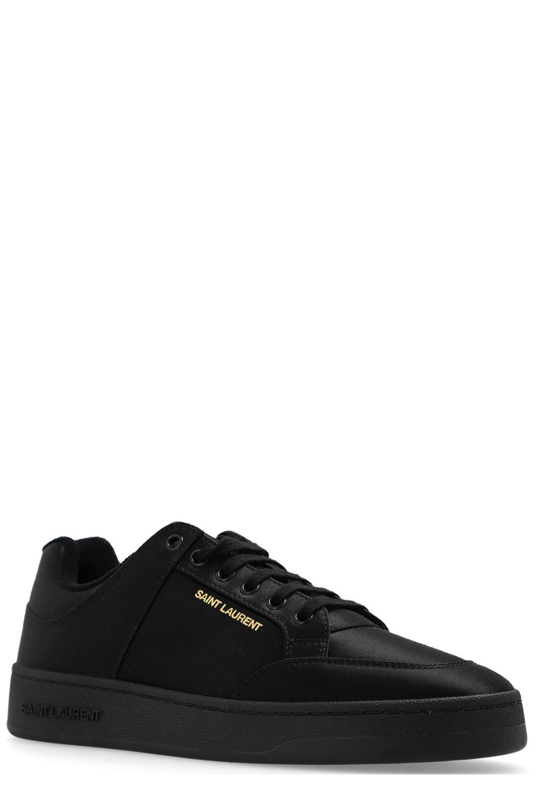 Shop Saint Laurent Sl/61 Lace-up Sneakers In Black