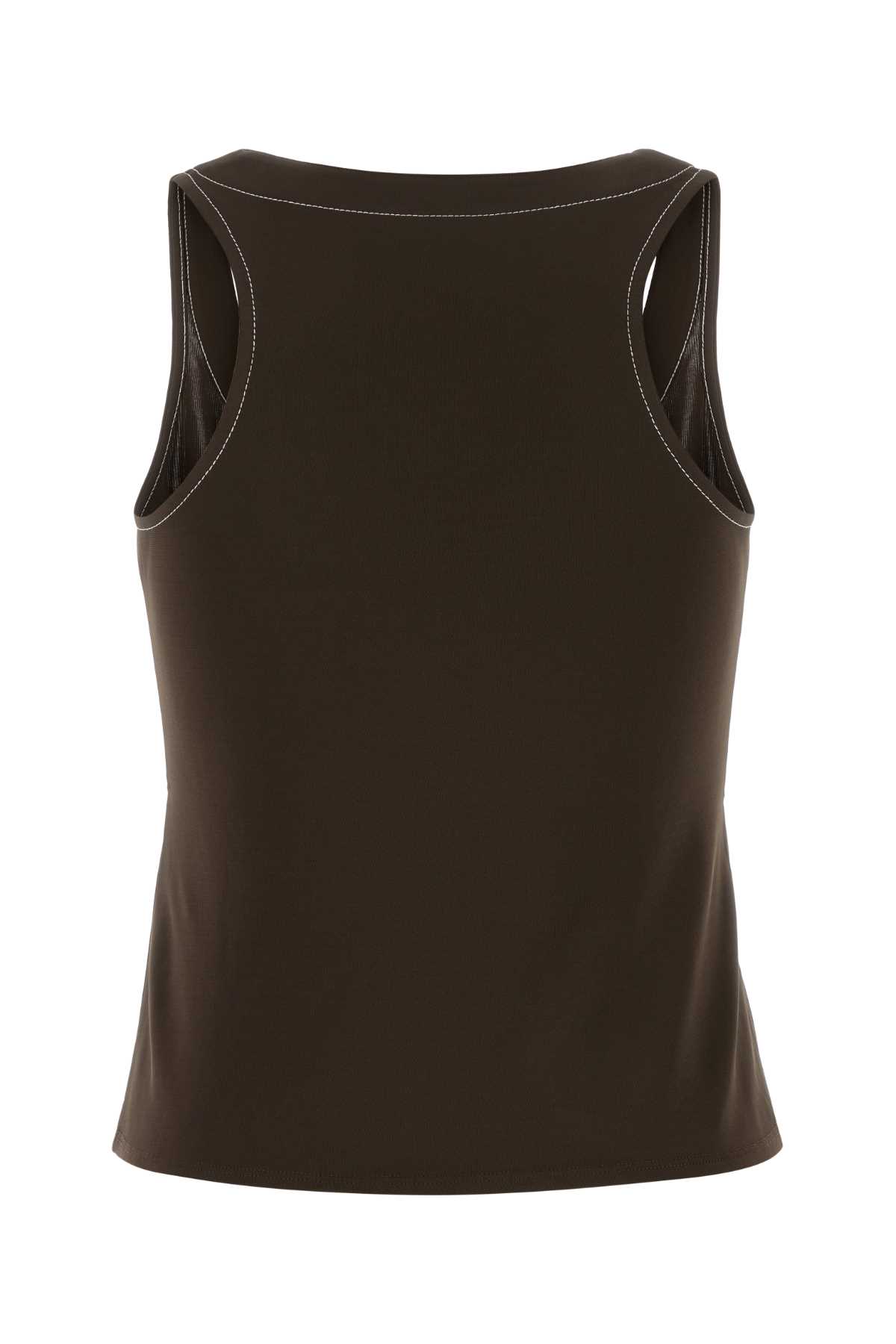 Tory Burch Brown Viscose Tank Top In Green