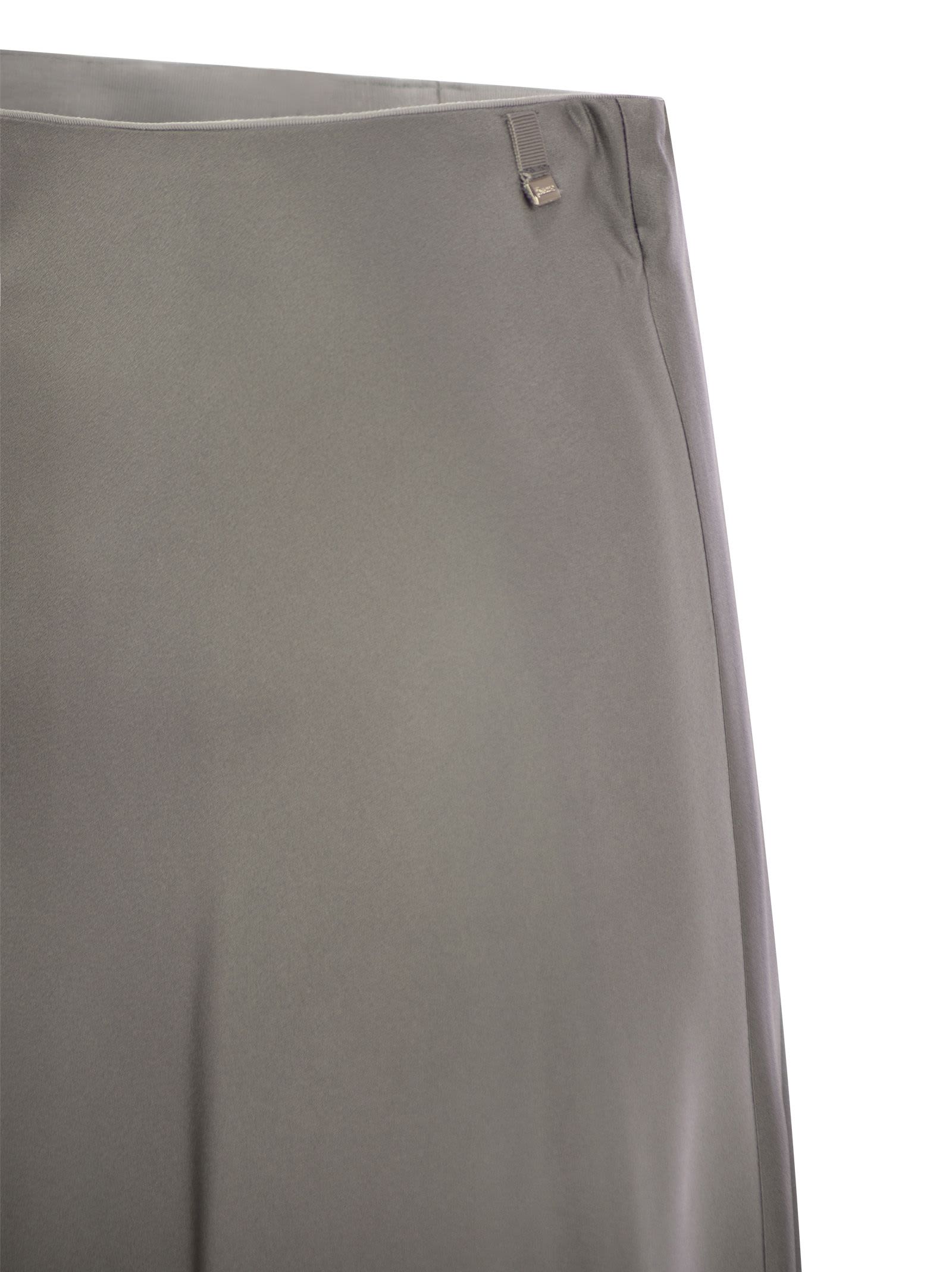 Shop Herno Satin Effect Long Skirt In Light Grey