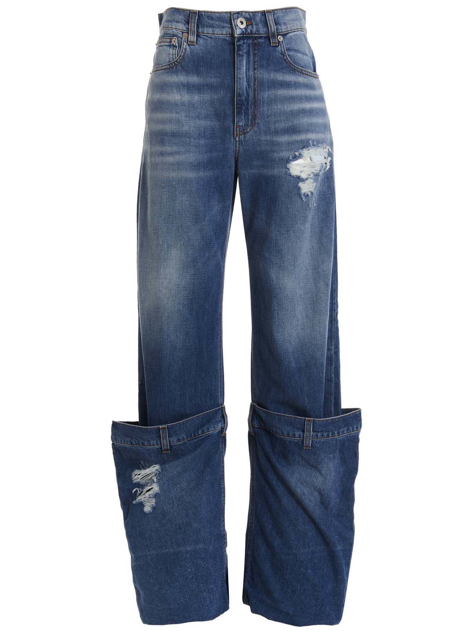 Jw Anderson Maxi Turn-up Jeans In Blue