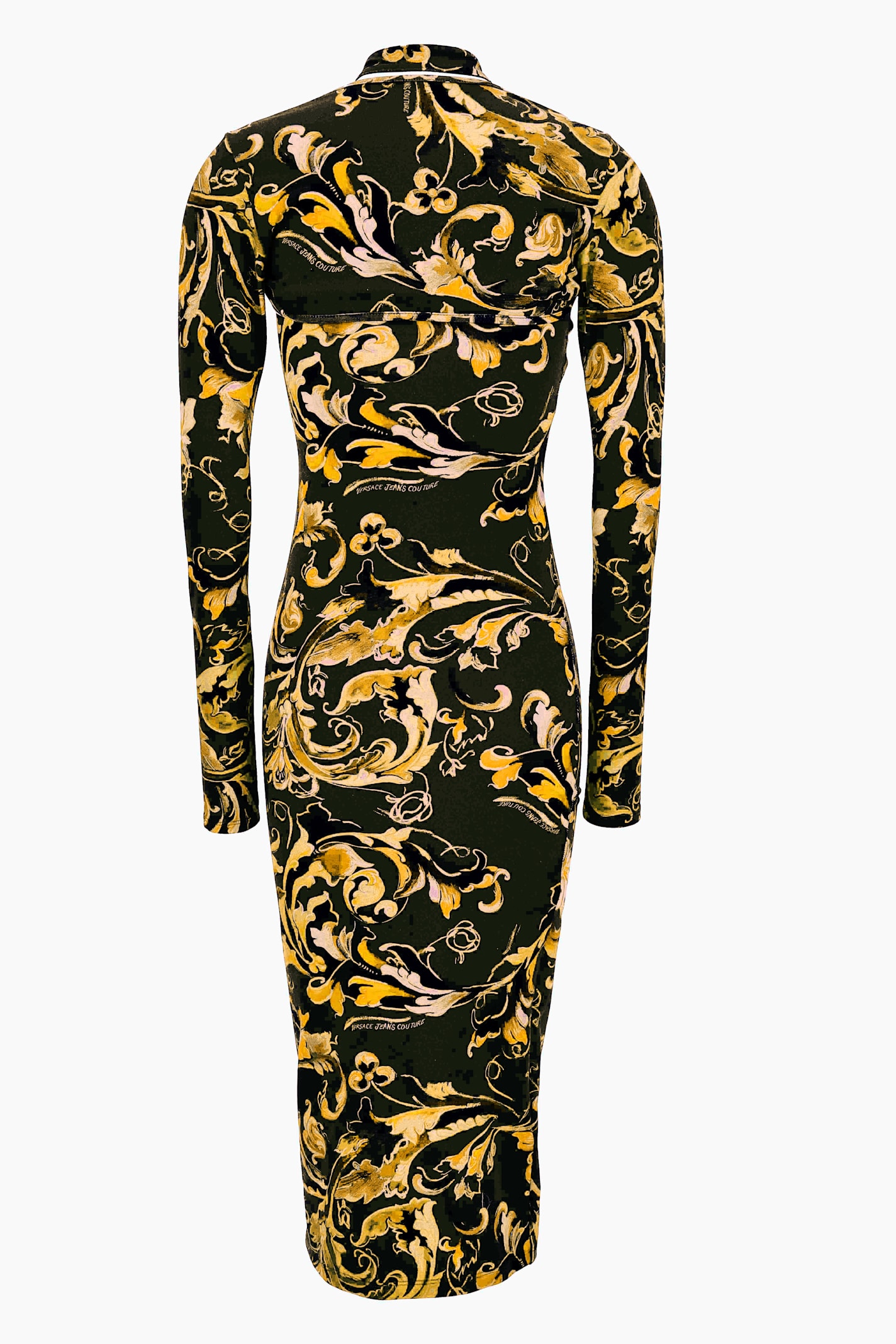 Versace Jeans Couture Dress With Long Sleeves In Yellow