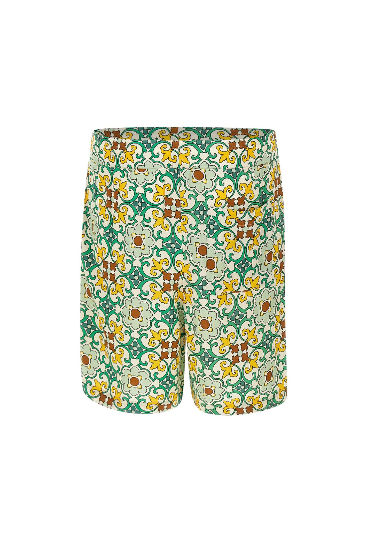 Drôle De Monsieur Drole De Monsieur Green Cotton Faience Shorts In