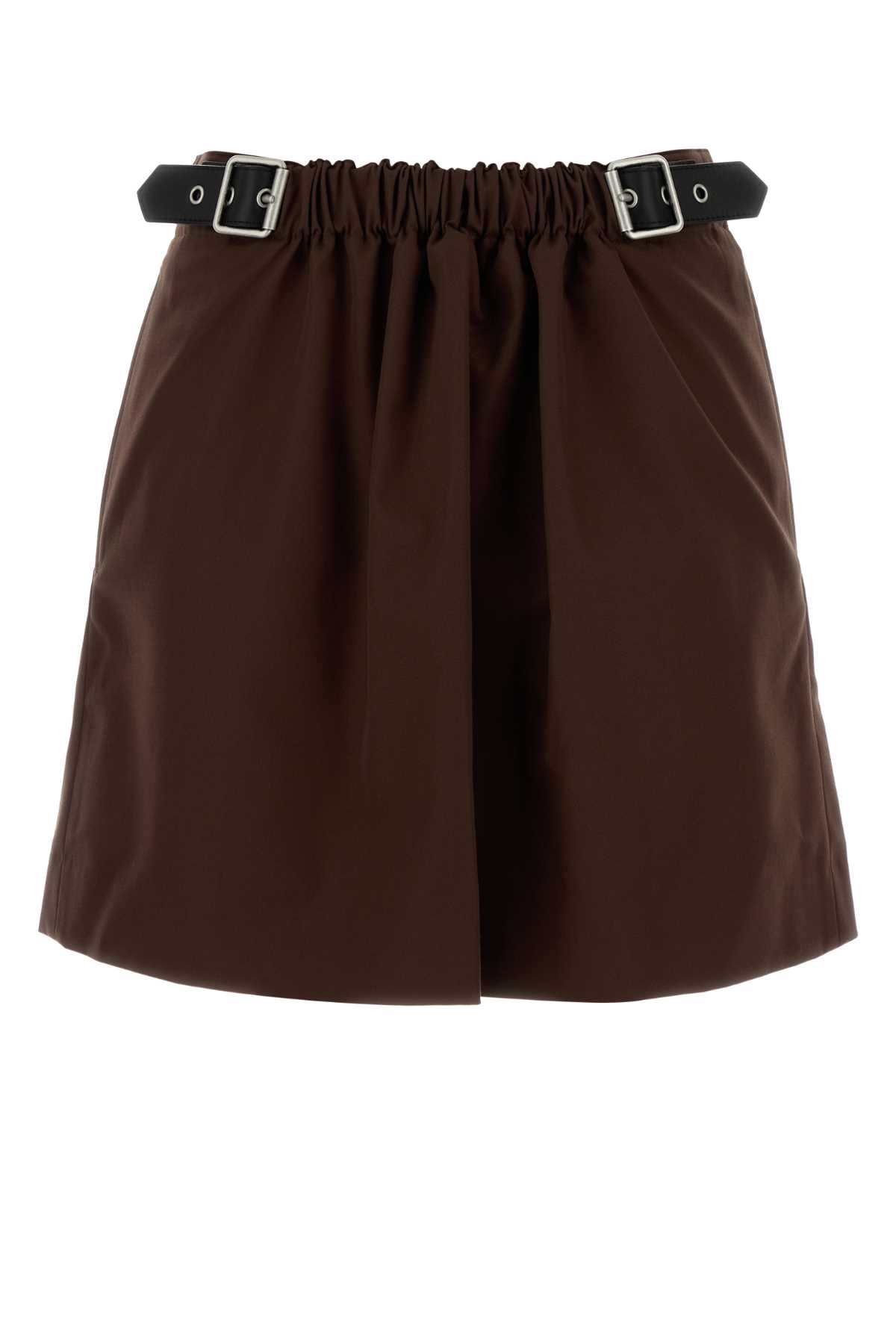 Loewe Mini Skirt With Back Pocket And Belt In Brown