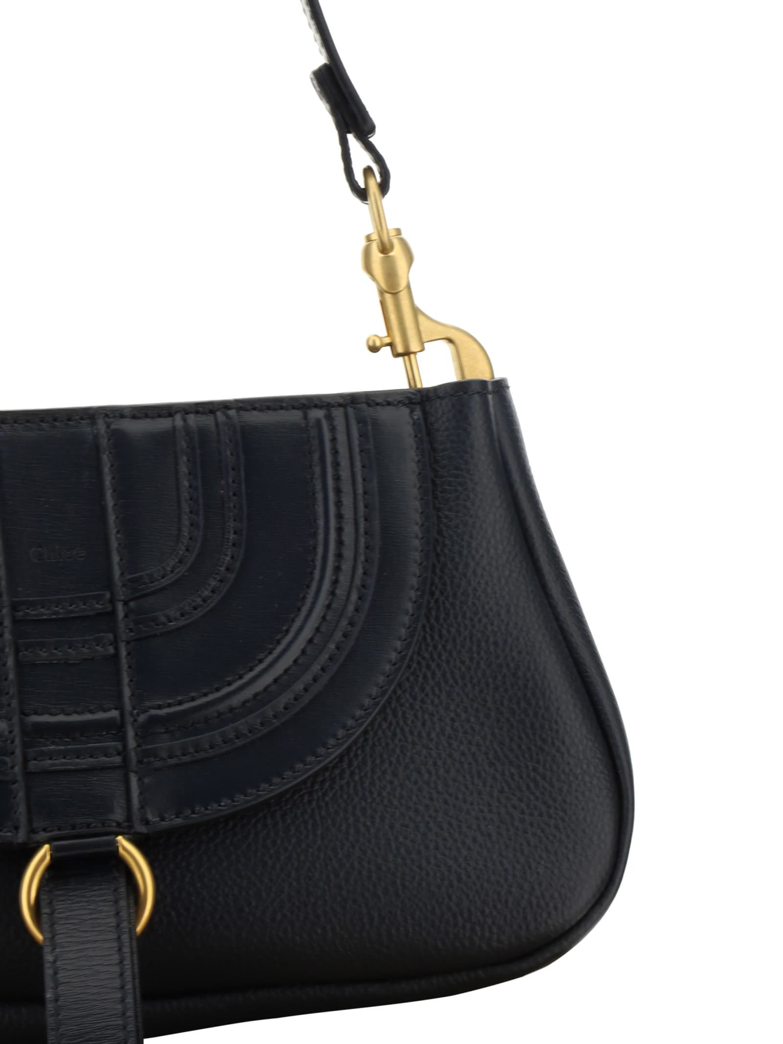 Shop Chloé Marcie Shoulder Bag In Black