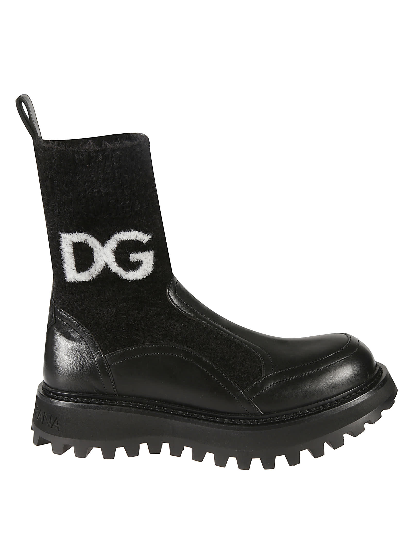 Dolce & Gabbana Side Logo Furred Boots