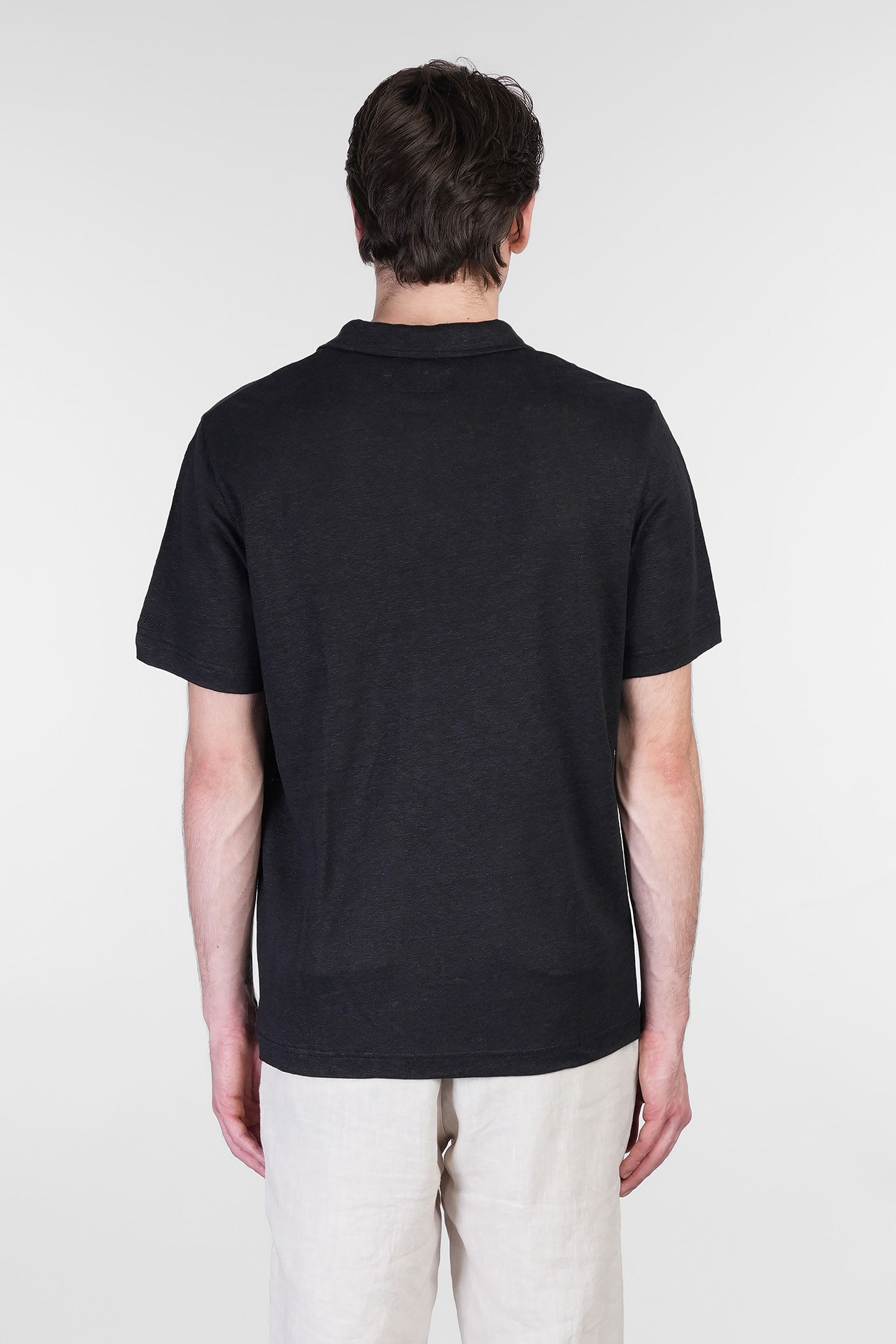 Mc2 Saint Barth Charles Polo In Black Cotton In Black
