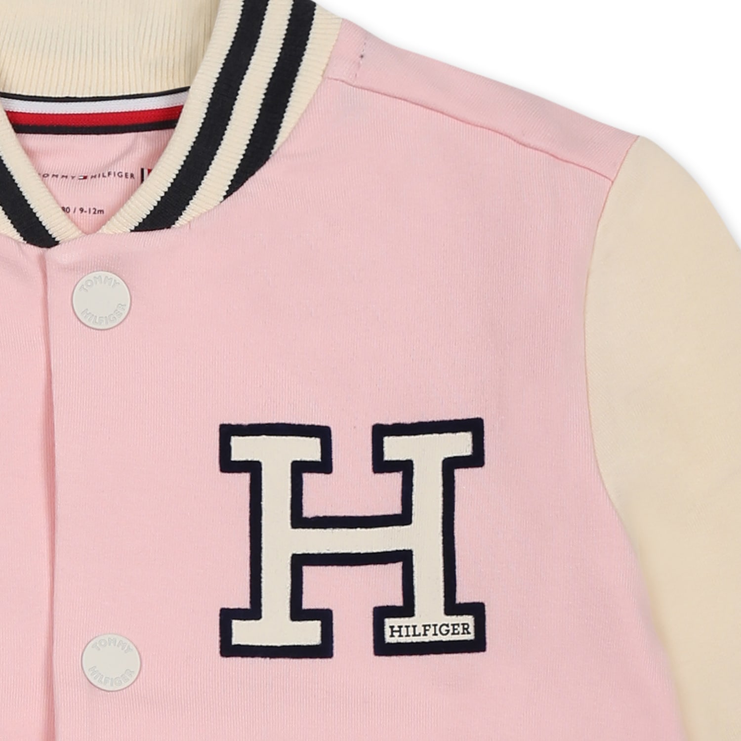 Shop Tommy Hilfiger Pink Jacket For Baby Girl With Logo