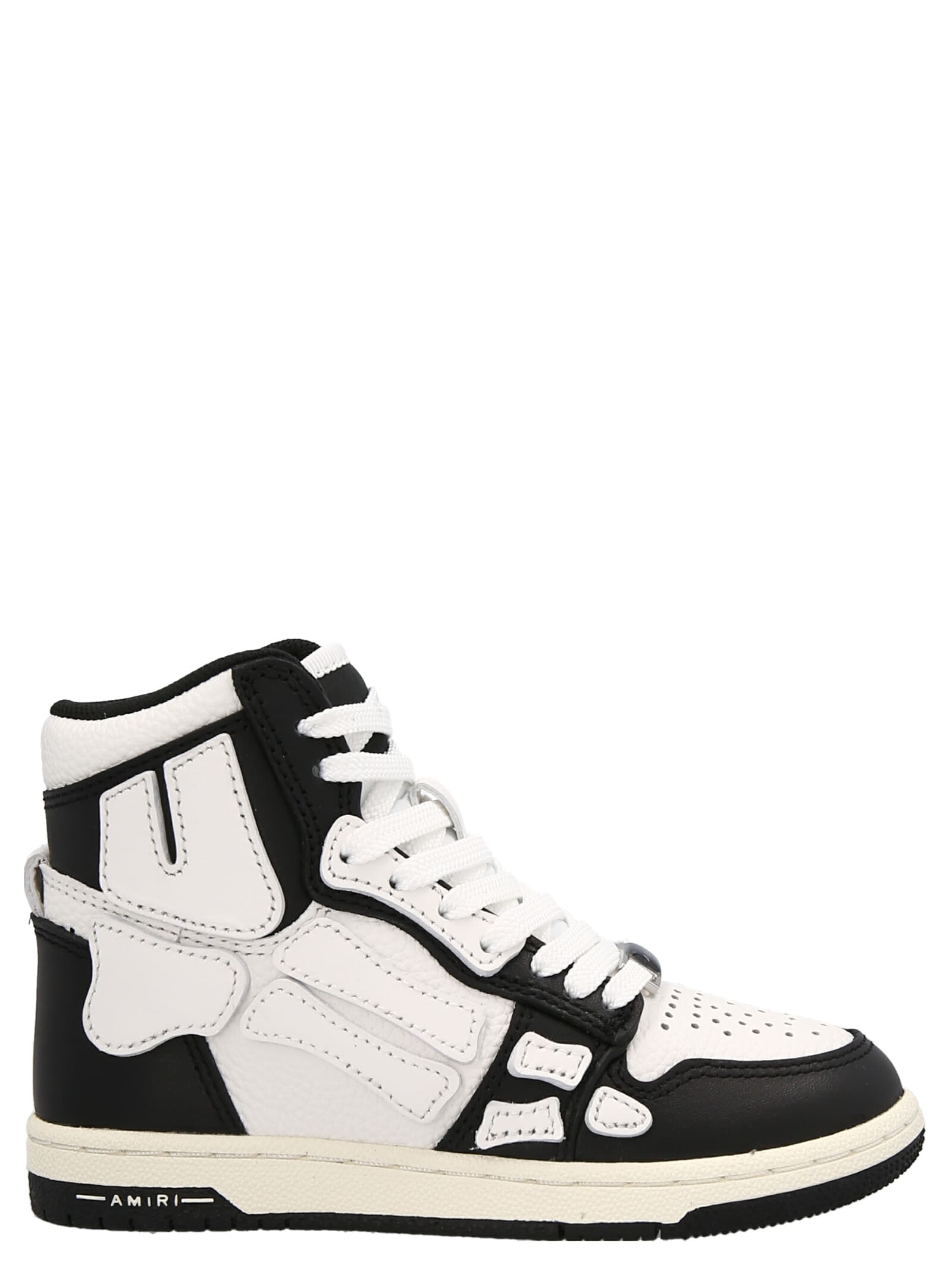 Amiri Kids' Skel Sneakers In White/black