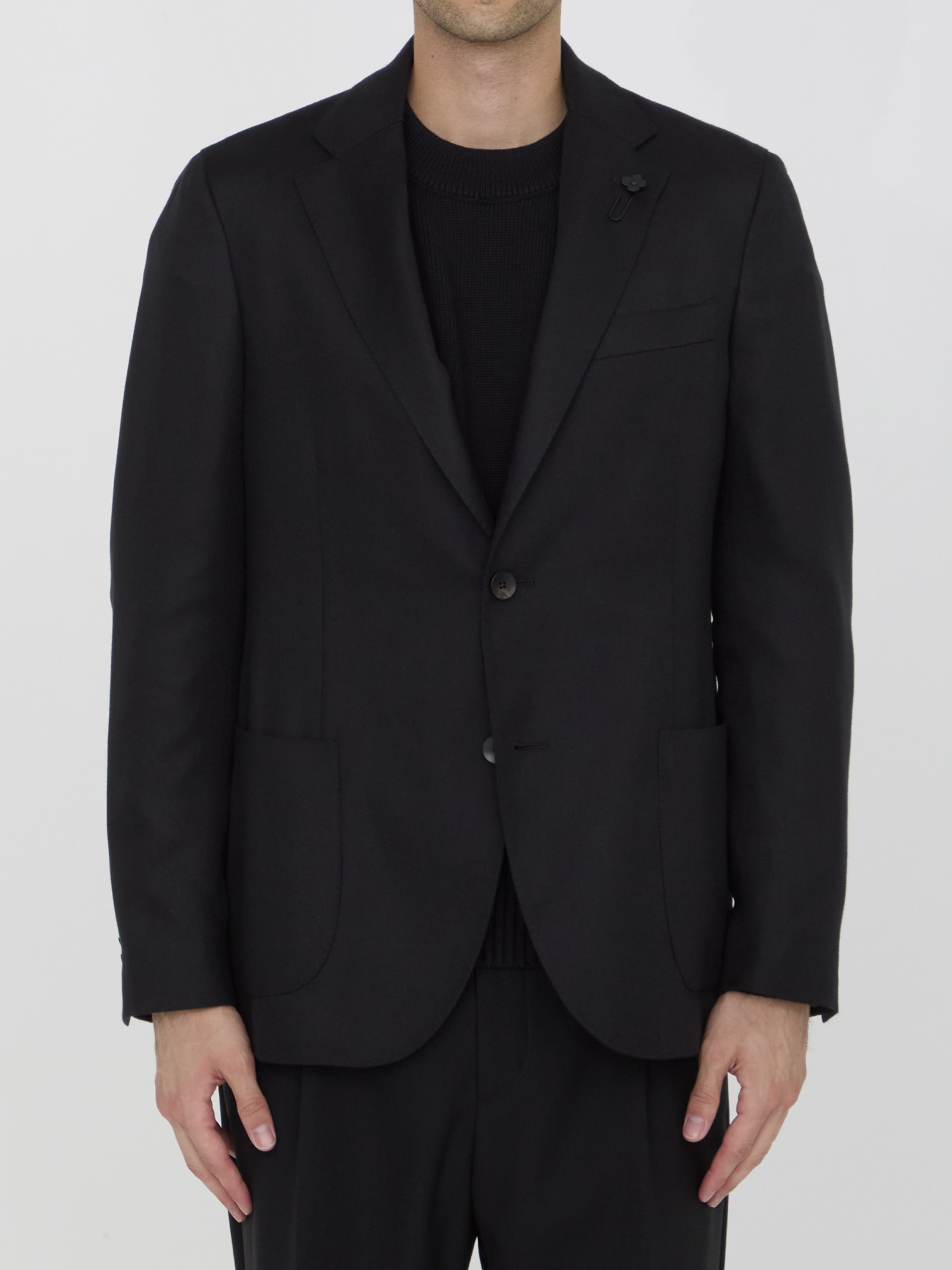 Shop Lardini Cashmere Blend Jacket In Black