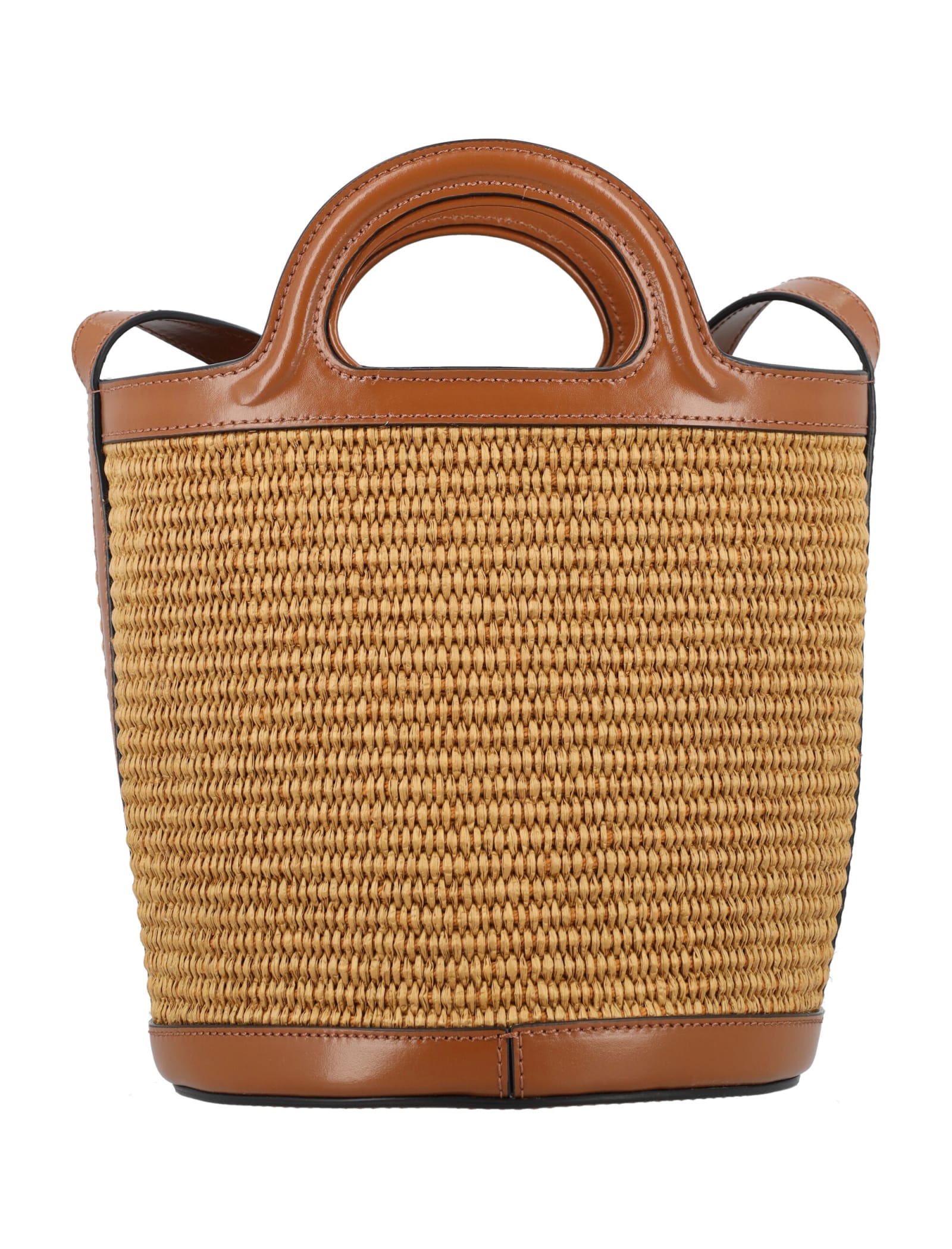 Shop Marni Tropicalia Small Bucket Bag In Raw Sienna