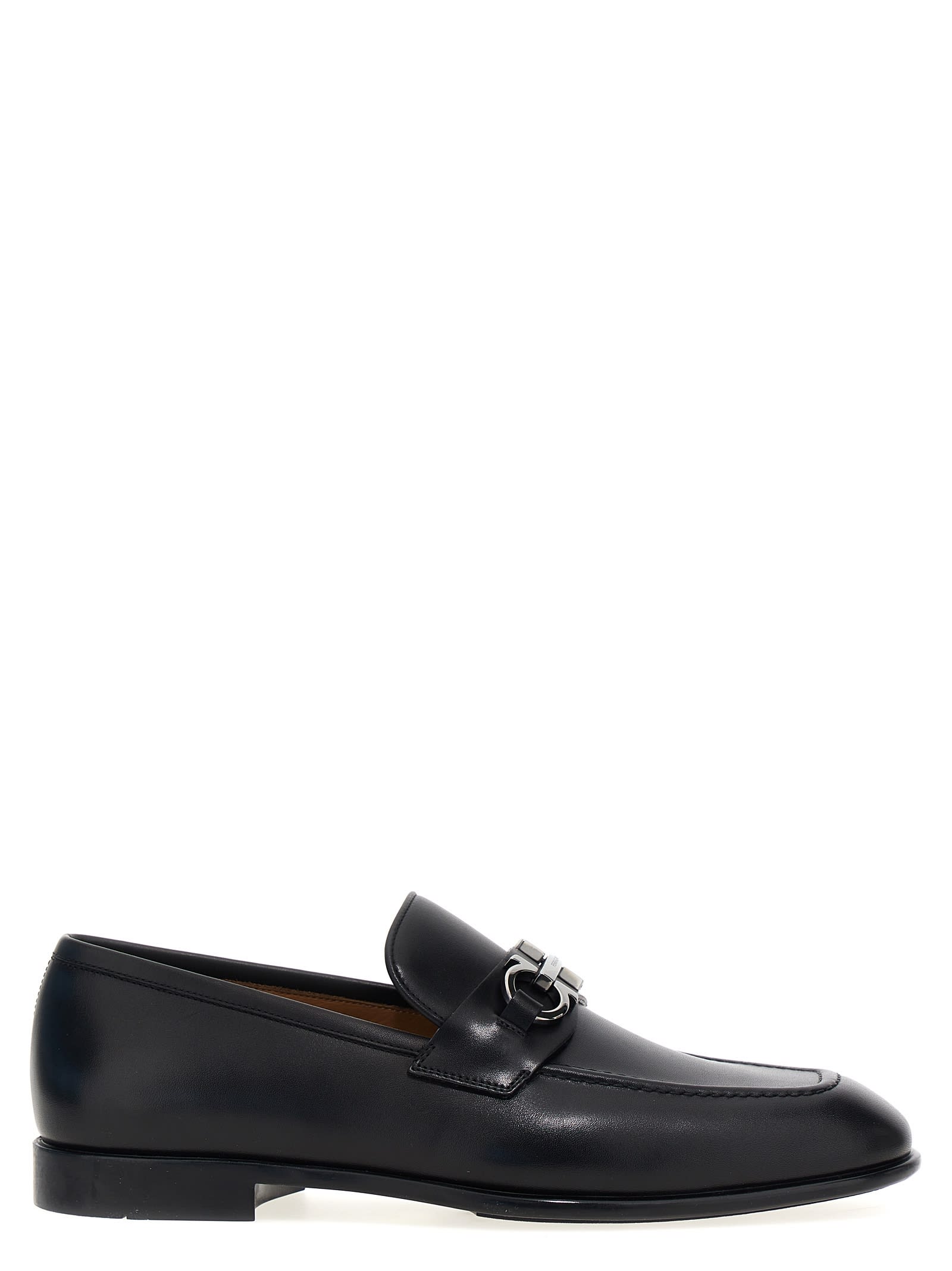 Shop Ferragamo Foster Loafers In Black