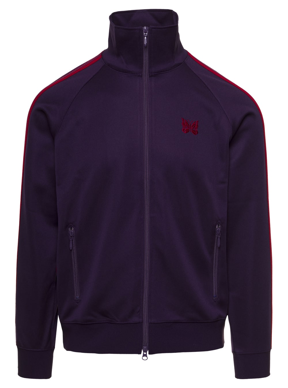 Purple High Neck Zip-up Sweatshirt Man Needles