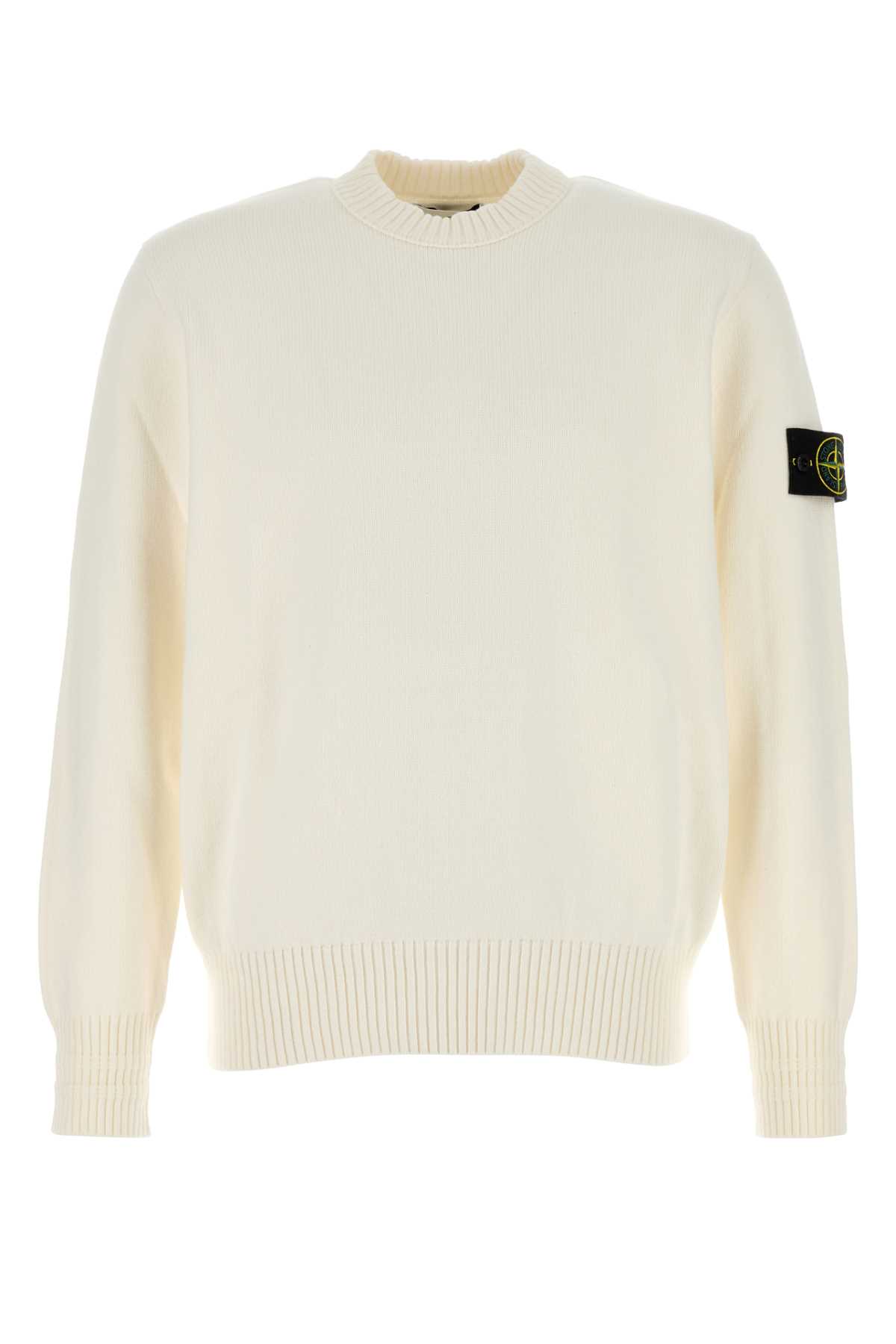 Stone Island Cotton Blend Sweater In Natural