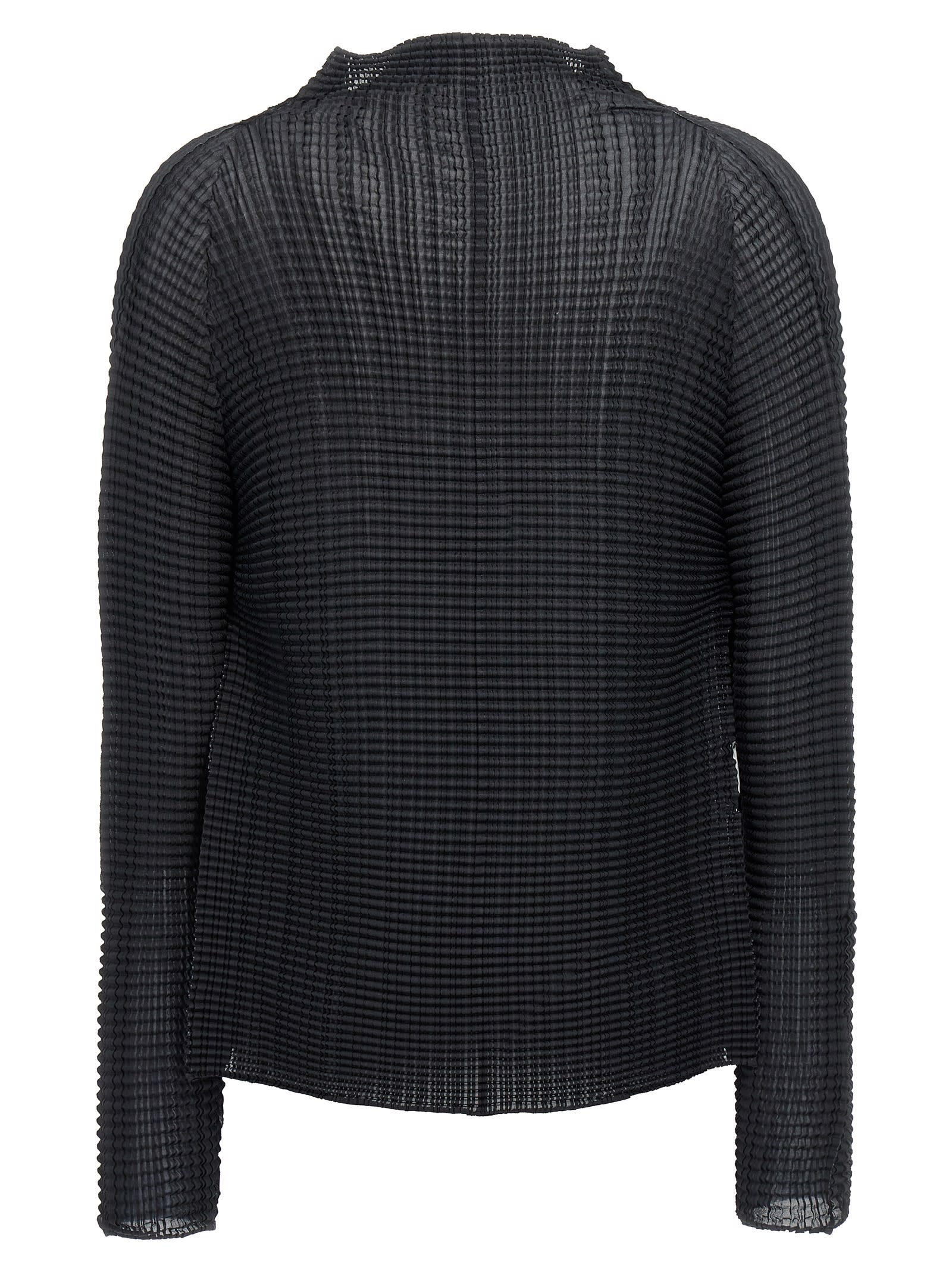 Shop Issey Miyake Wooly Pleats Cardigan