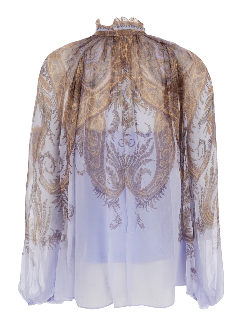 Zimmermann Printed Crepe Hypnotic Blouse In Blue