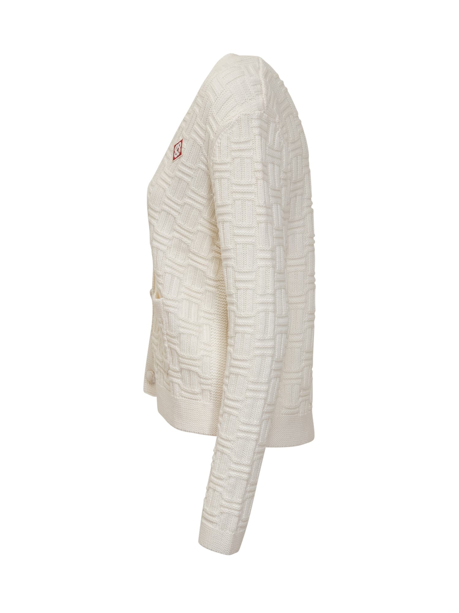 Shop Casablanca Column Cardigan In White