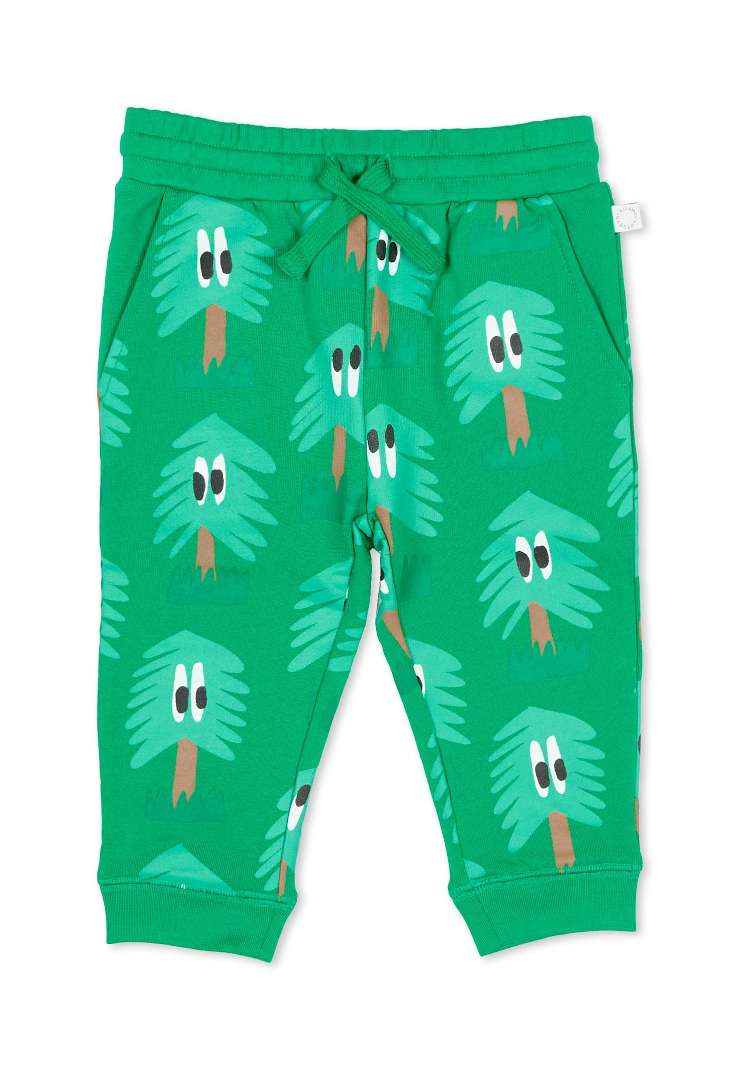 Stella Mccartney Green Trackpants With Fir Trees For Baby Boy In Green