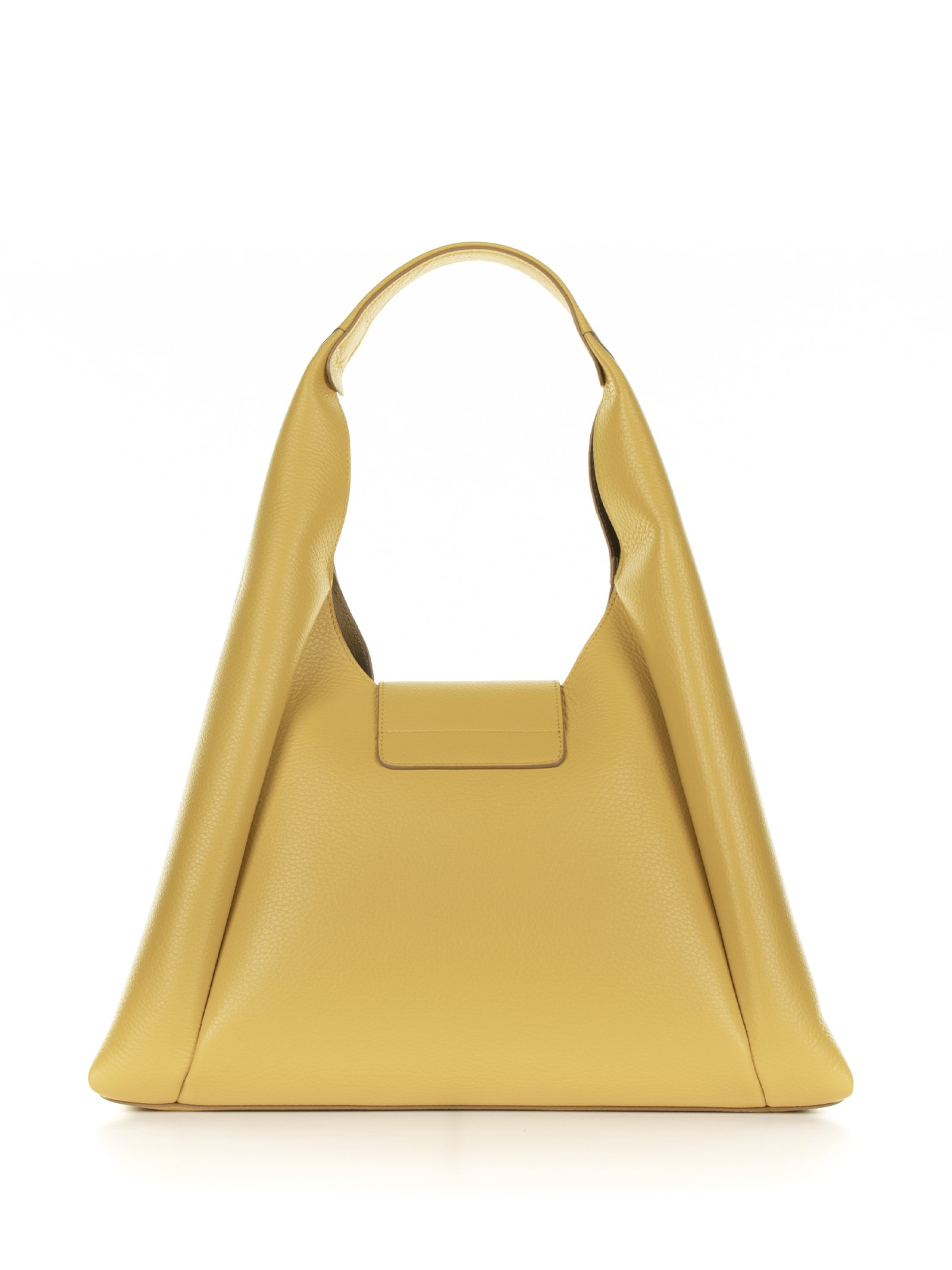 Shop Hogan Hobo Medium Yellow Leather Shoulder Bag In Sole