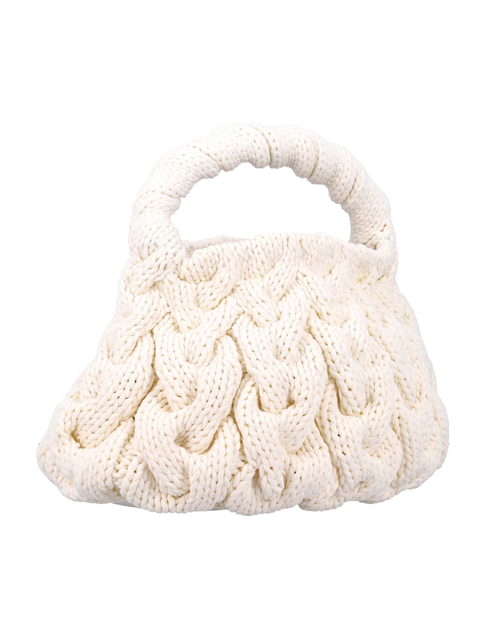 Shop Jw Anderson Cable Knit Bag In Off White