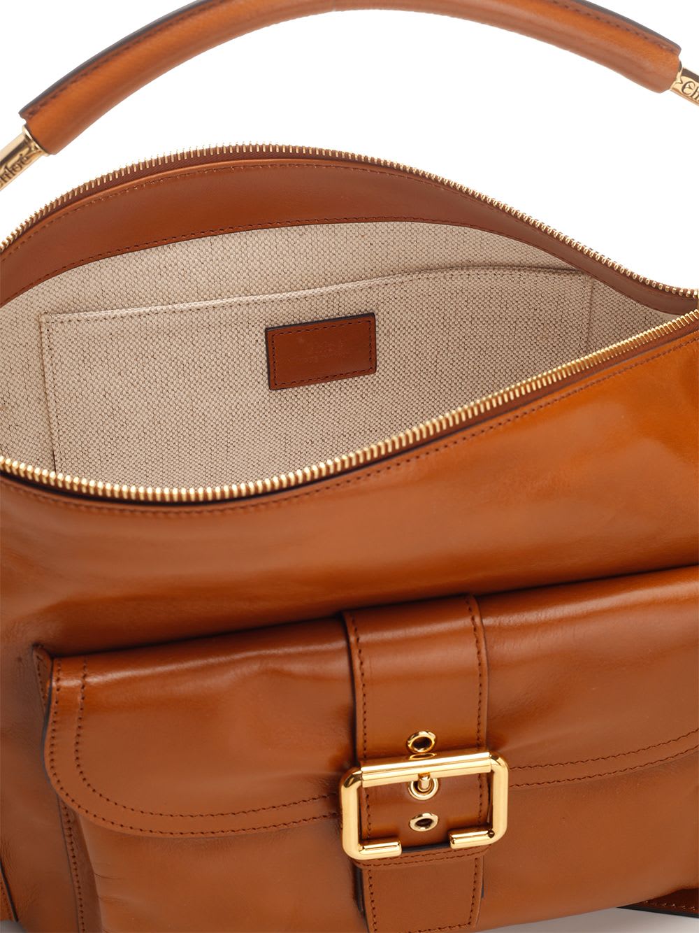 Shop Chloé Camera Bag Shoulder Bag In Leather Brown