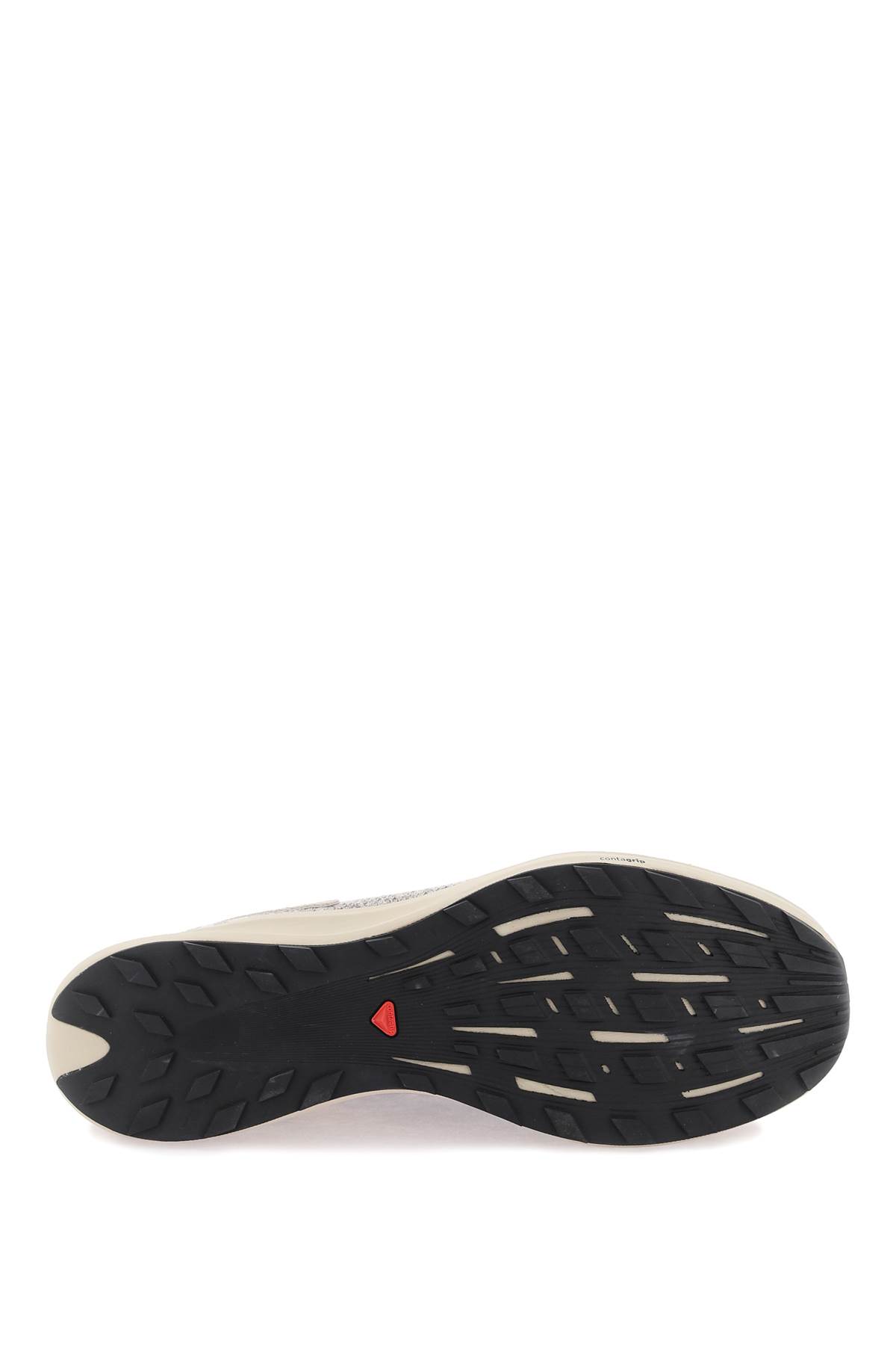 Shop Salomon Pulsar Prg Sneakers In Plum Kitten Feather Gray Black (beige)