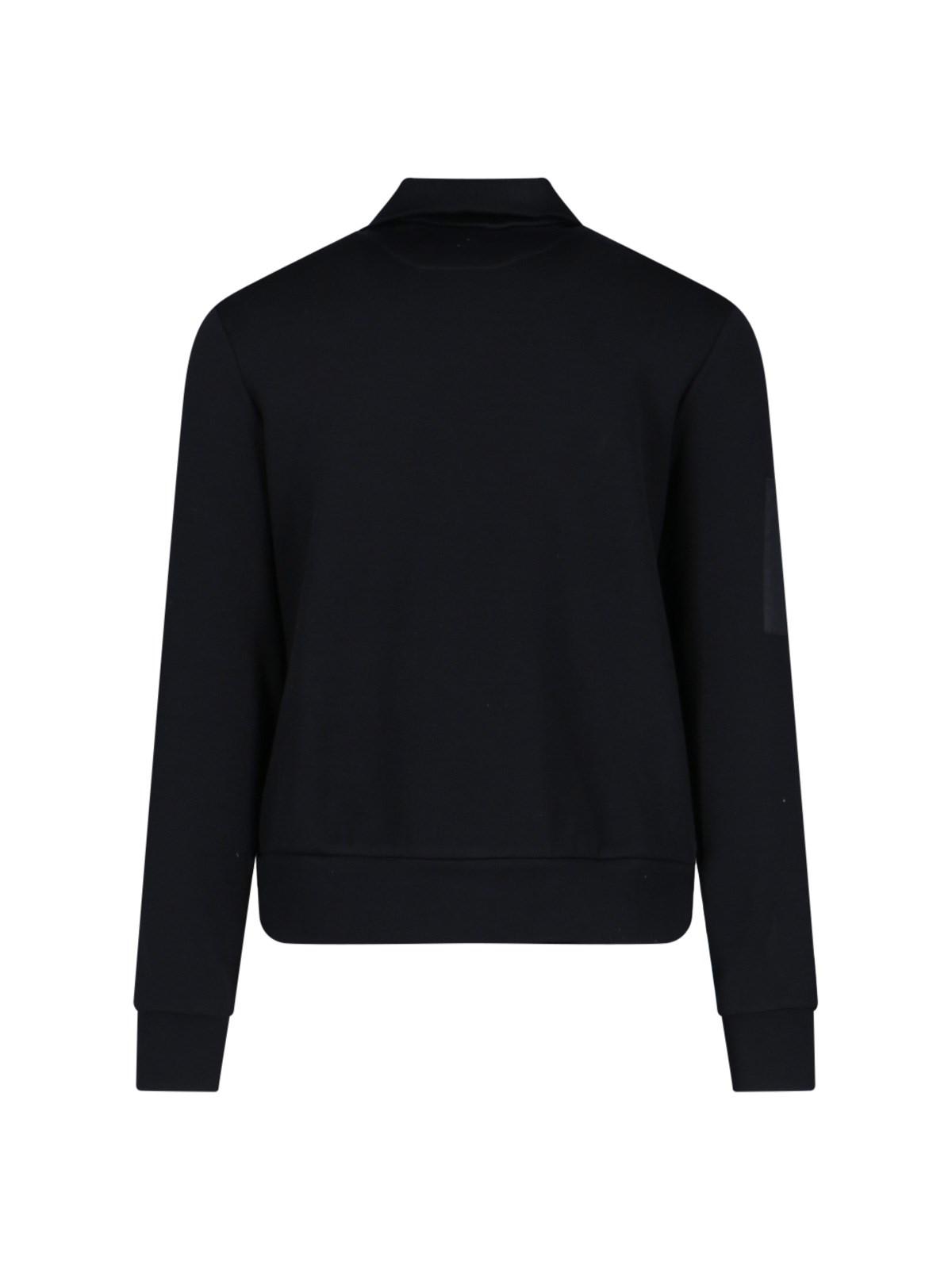 Shop Prada Nylon Detail Zip Sweatshirt In Nero E Nero